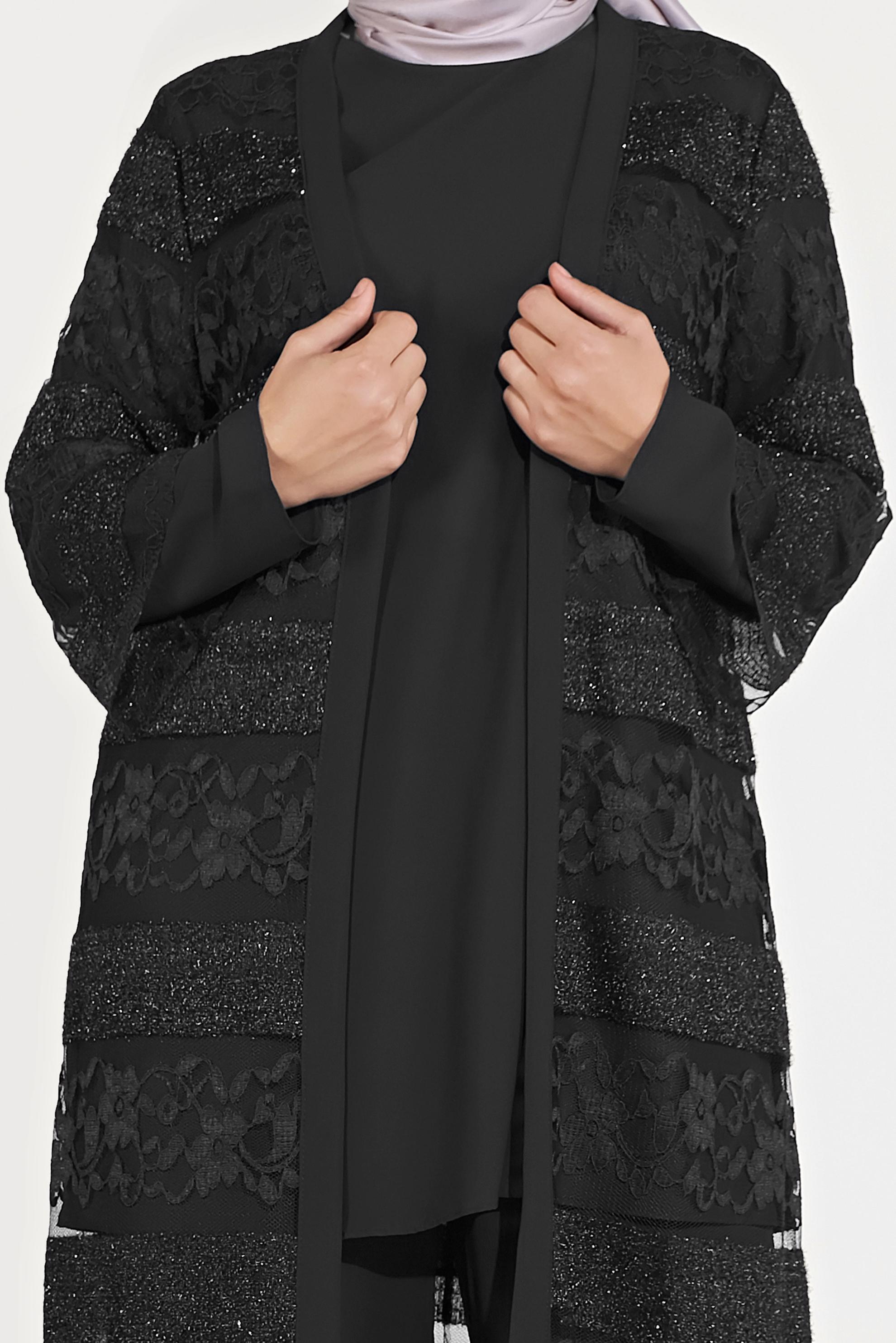 Hijab clothing BLACK TRIPLE SUIT 3547 