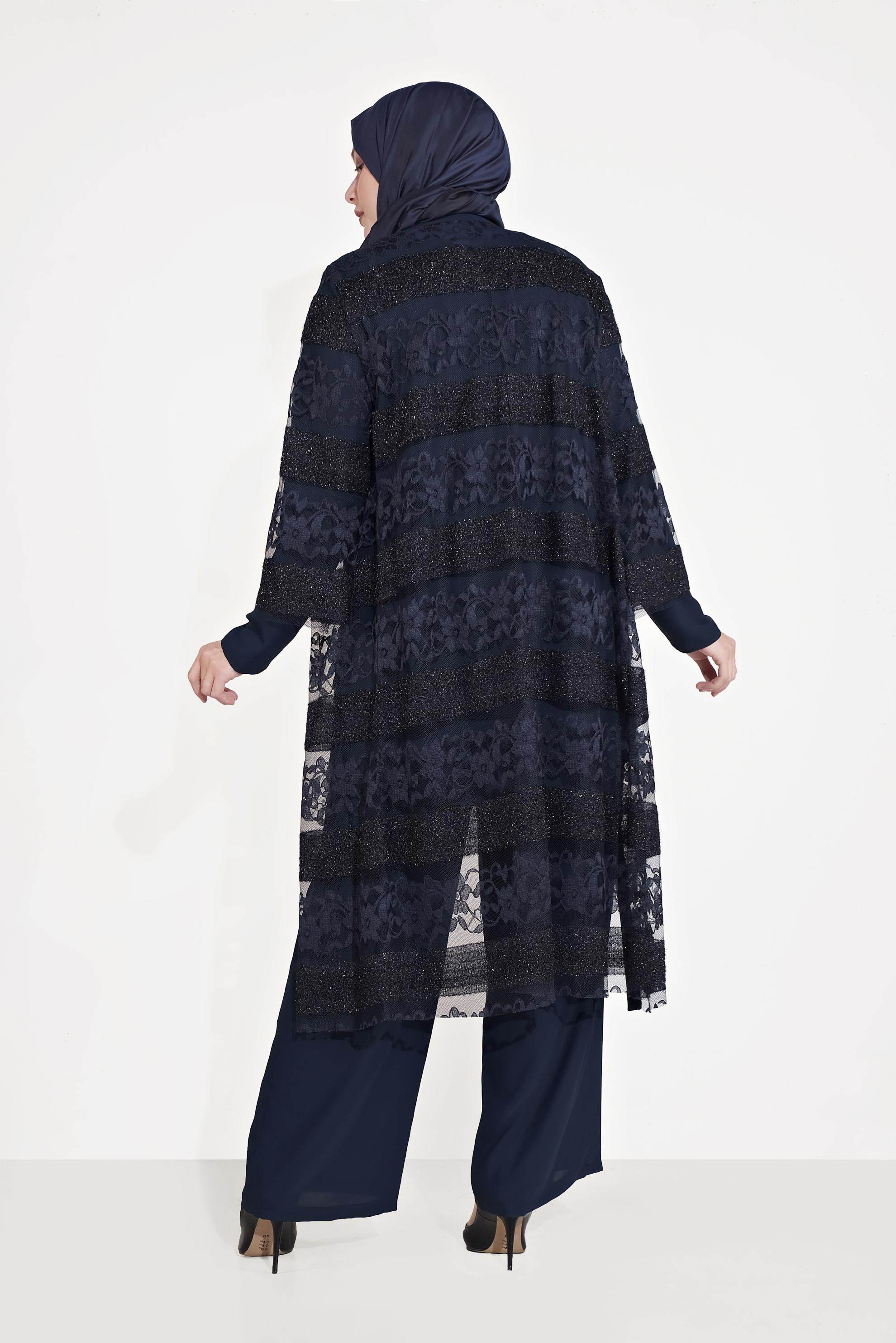 Hijab clothing NAVY BLUE TRIPLE SUIT 3547 