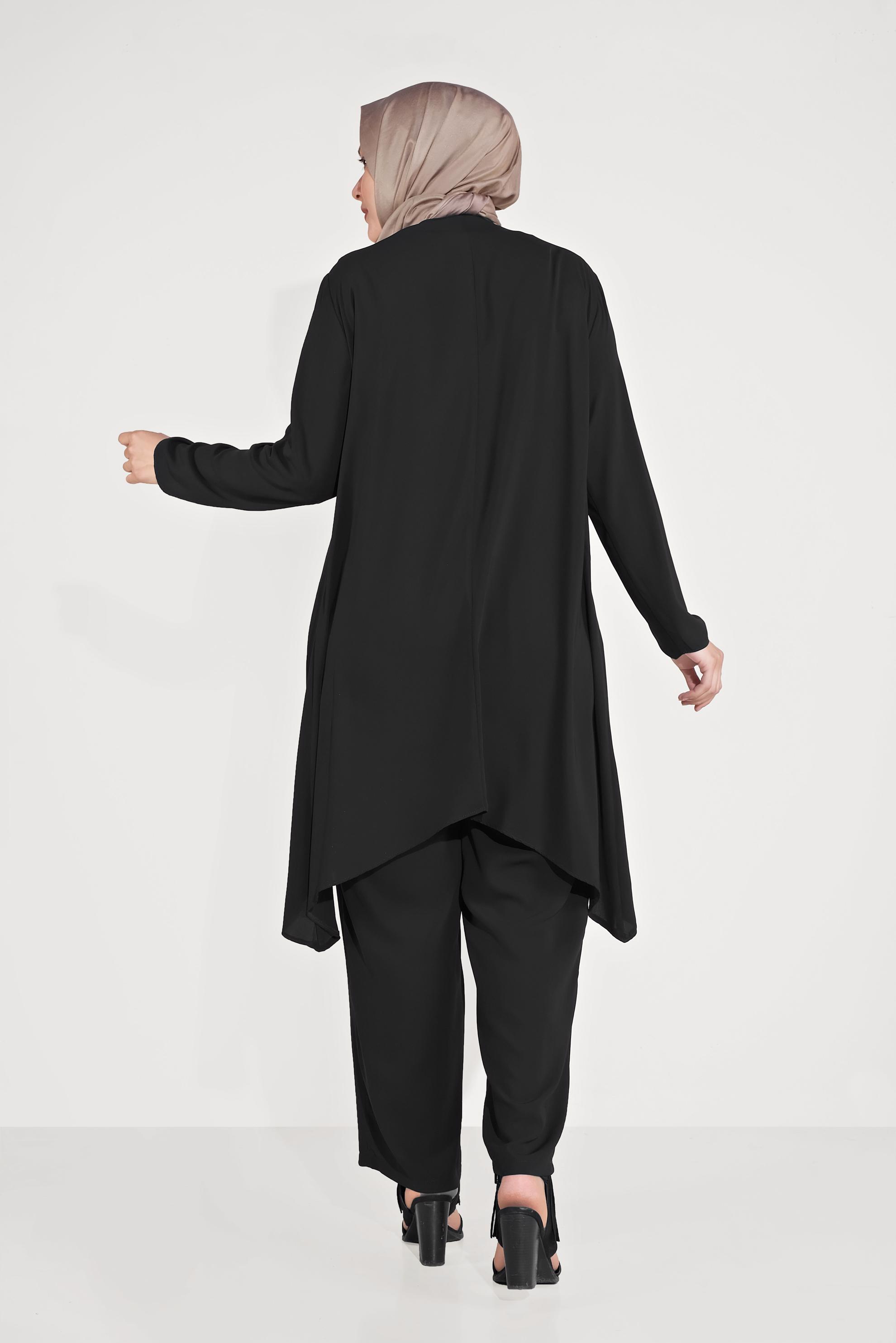 Hijab clothing BLACK SEQUINNED SUIT 3549 