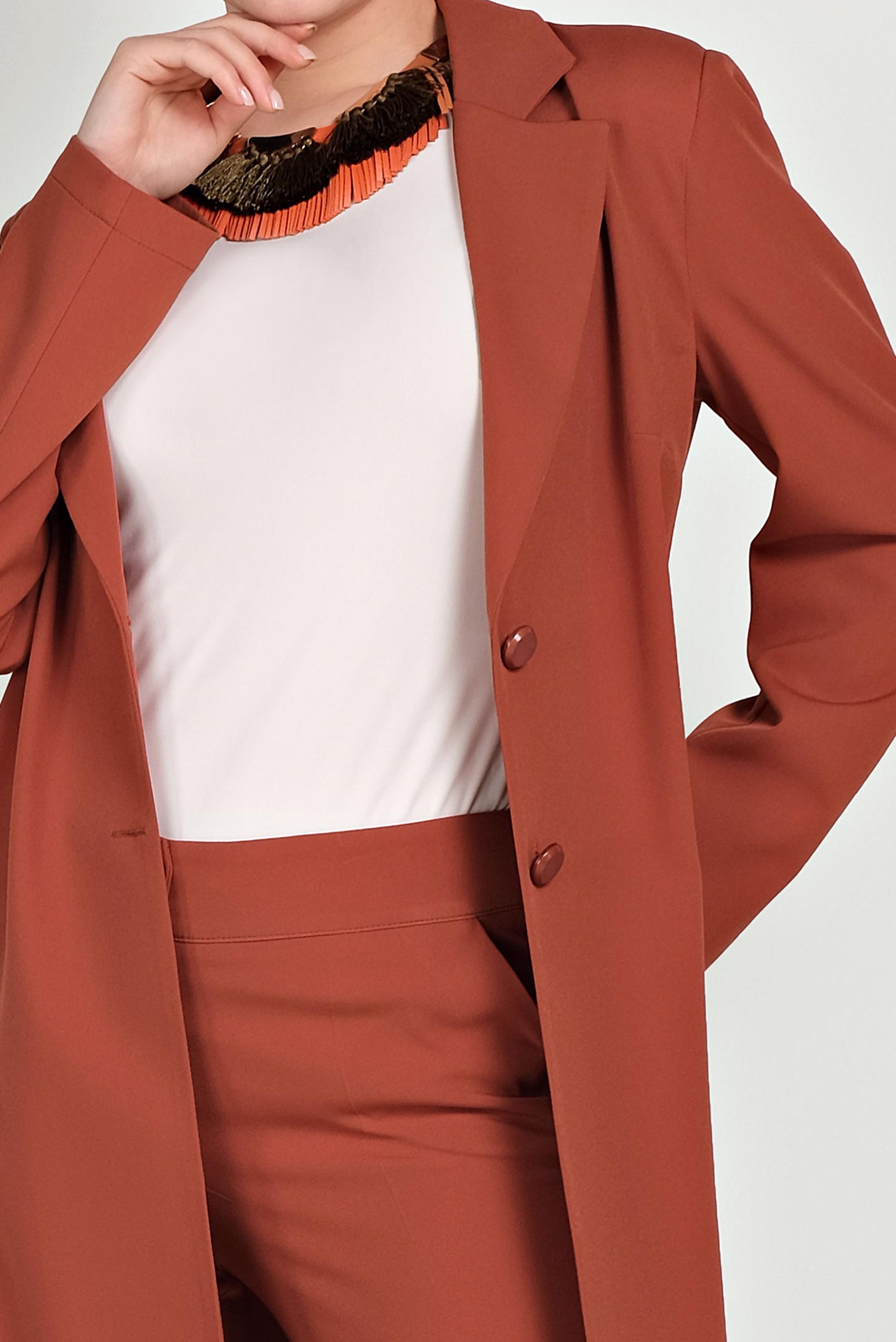 Tesettür giyim TURUNCU KLASİK İKİLİ PANTOLONLU TAKIM 40531