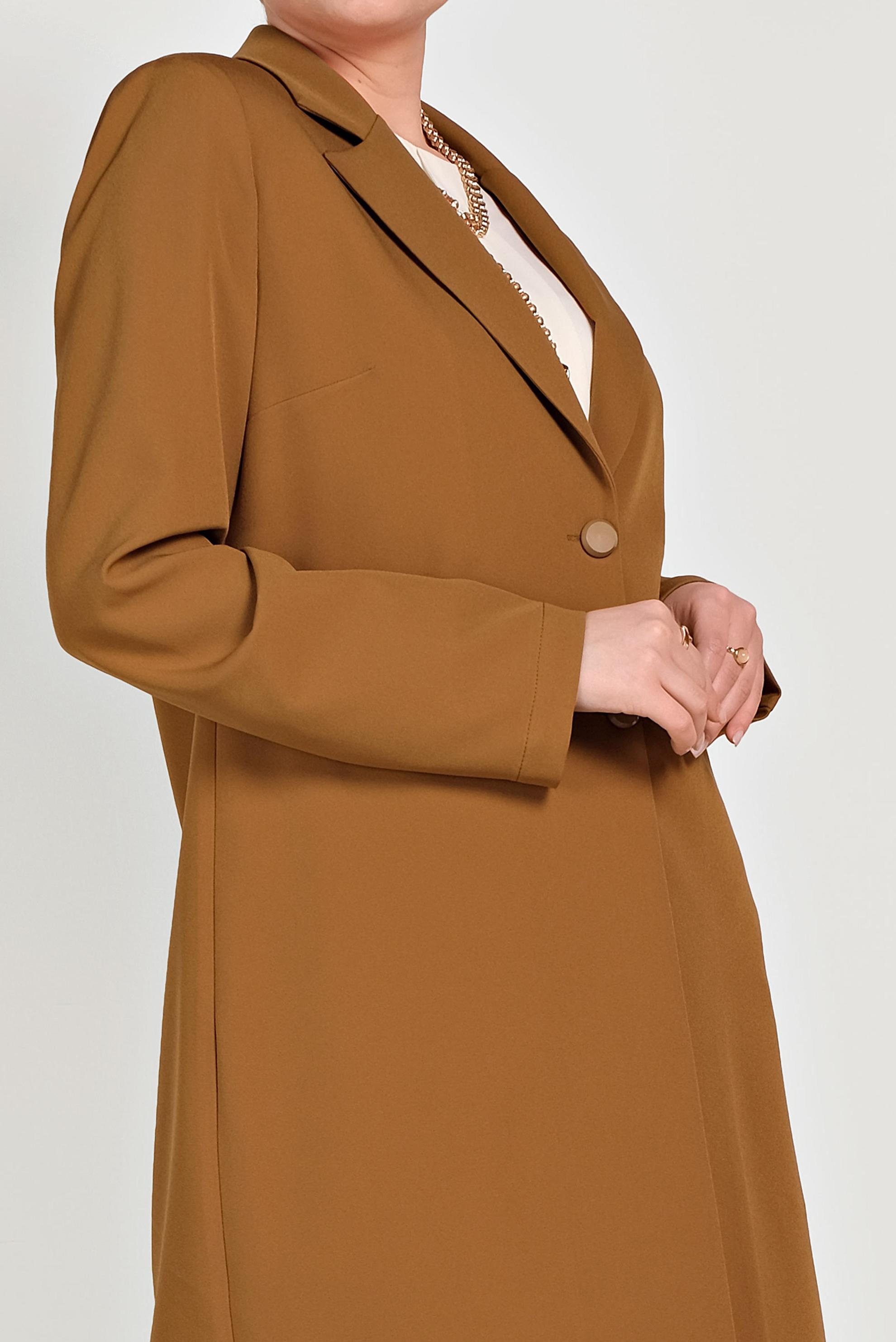 Tesettür giyim SARI KLASİK İKİLİ PANTOLONLU TAKIM 40531