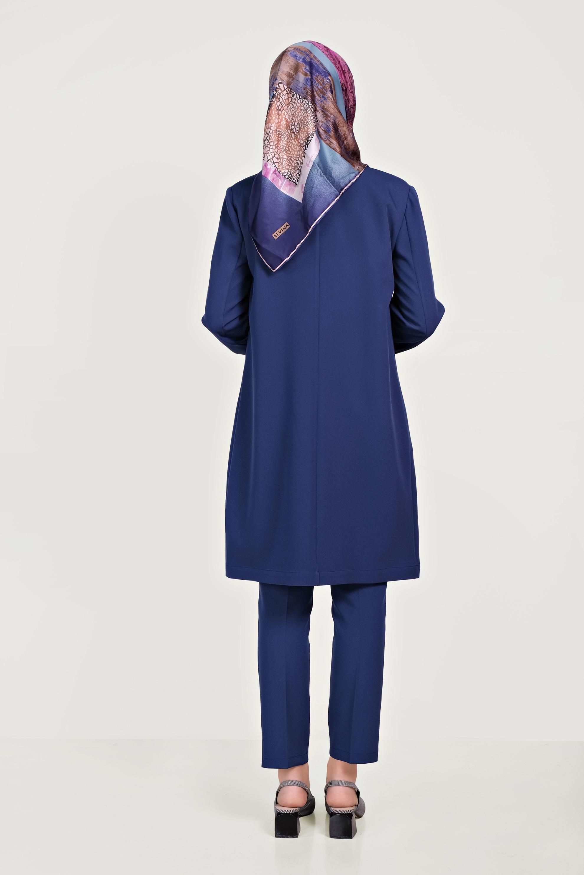 Hijab clothing NAVY BLUE CLASSIC 2-PIECE SUIT WITH PANTS 40531 
