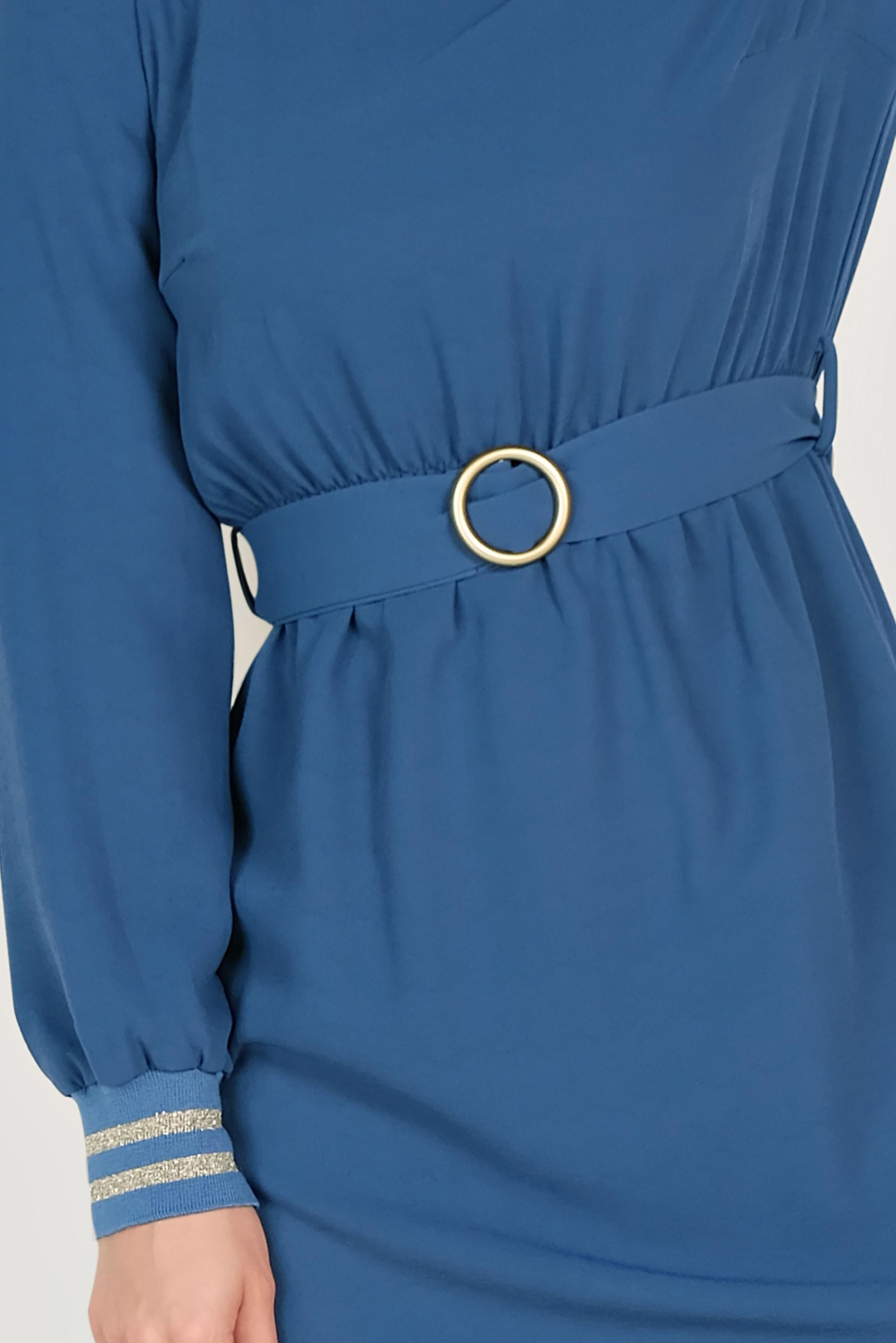 Tesettür giyim LACİVERT SİMLİ PANTOLONLU TAKIM 40533