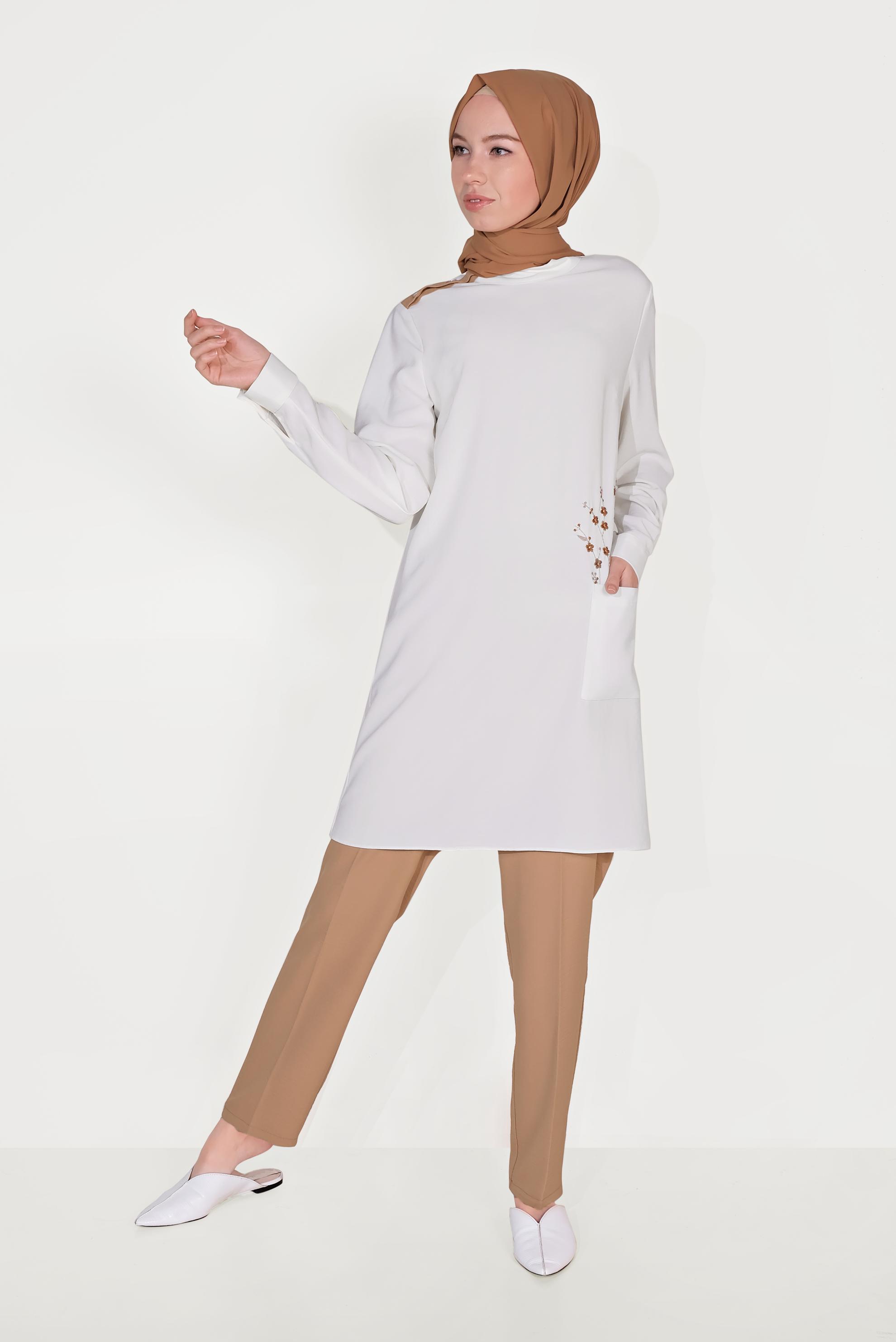 Hijab clothing BROWN 40668 EVA KETEN 2&prime;Lİ PANT.TAKIM 38/46 TEK40