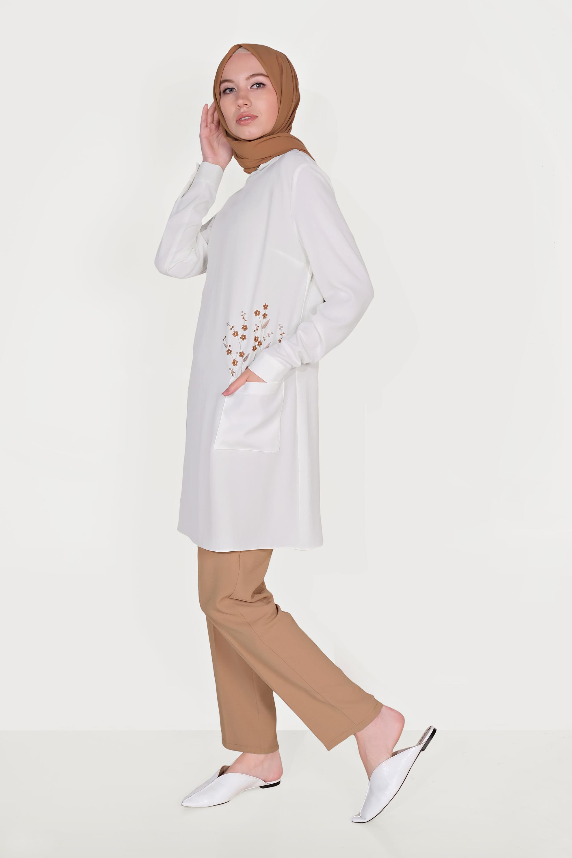 Hijab clothing BROWN 40668 EVA KETEN 2&prime;Lİ PANT.TAKIM 38/46 TEK40