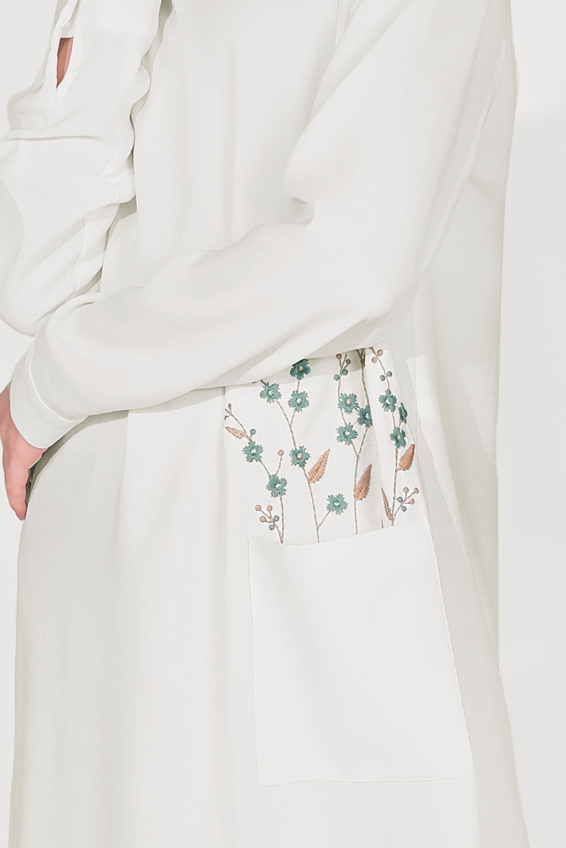 Tesettür giyim YEŞİL ÇİÇEK İŞLEMELİ PANTOLONLU TAKIM 40668