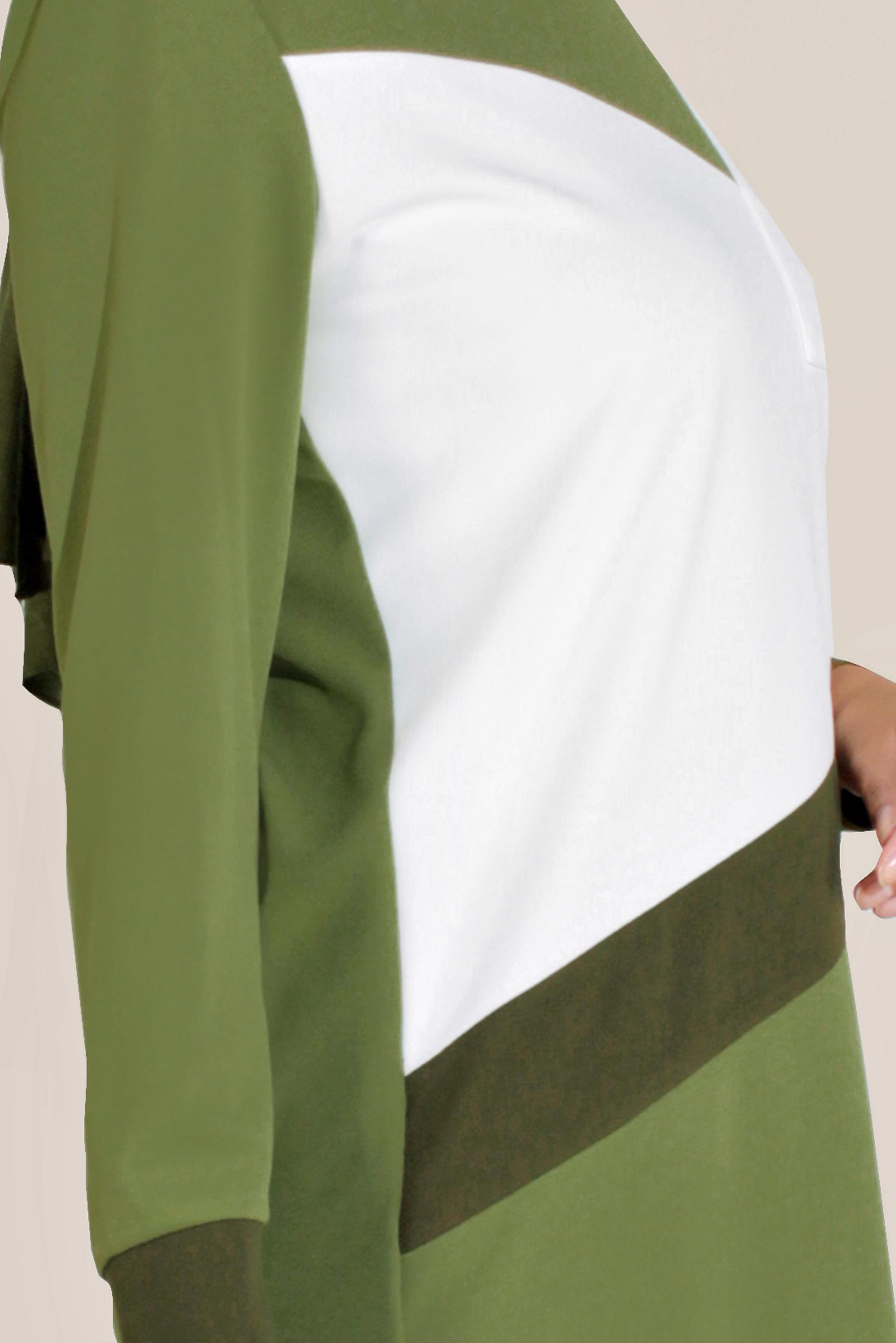 Tesettür giyim HAKİ BİSİKLET YAKA PANTOLONLU TAKIM 40803