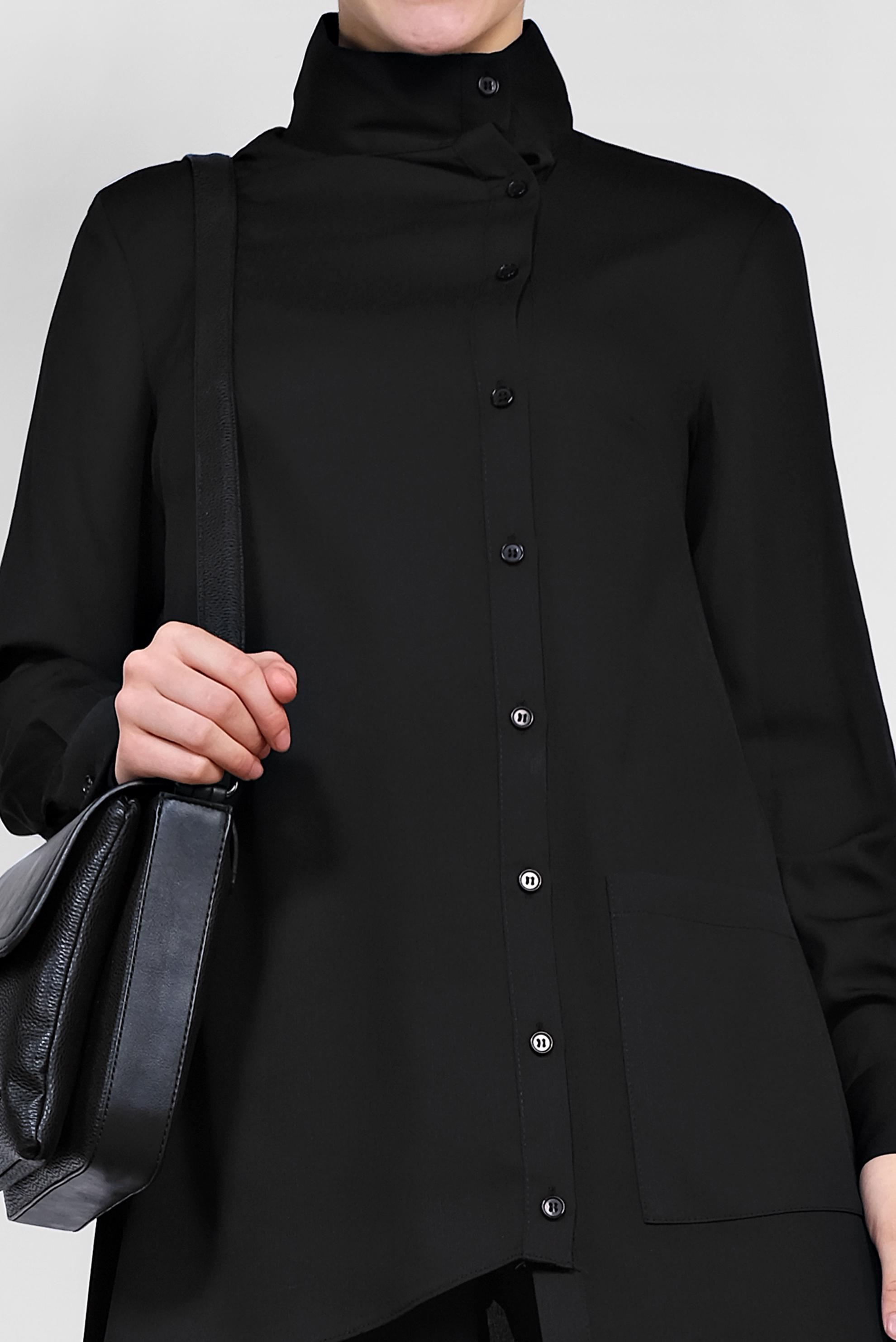 Tesettür giyim SİYAH DÜĞMELİ ASİMETRİK KESİM PANTOLONLU TAKIM 4327