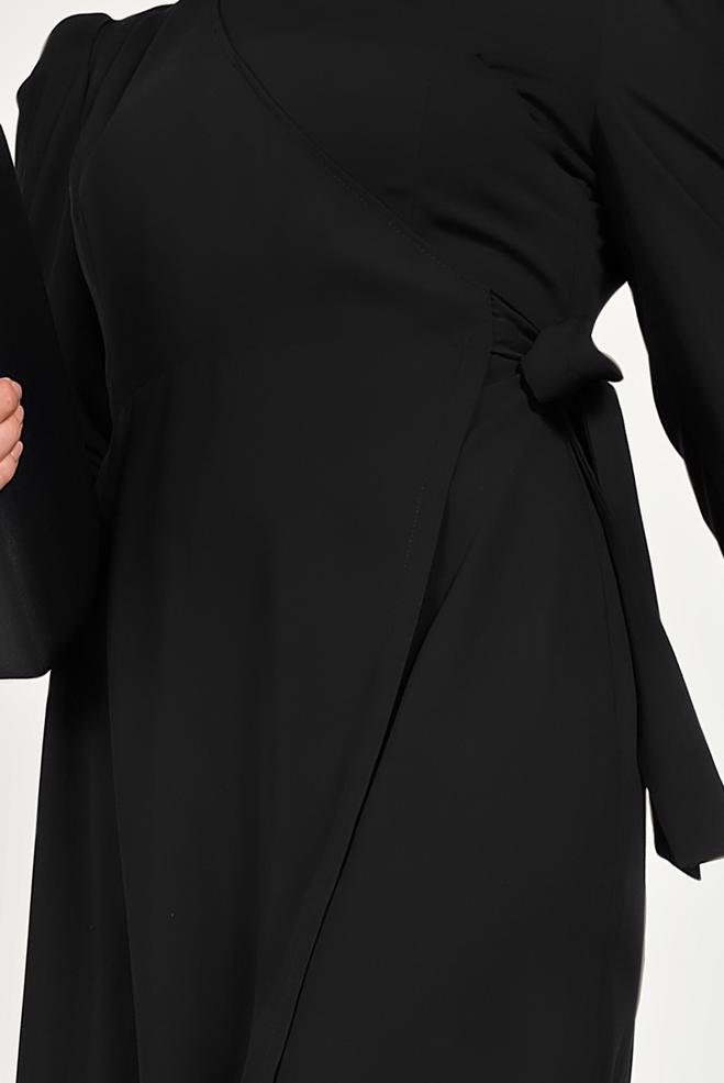 Tesettür giyim SİYAH YANDAN BAĞLAMALI TULUM 40486 - ALVİNA