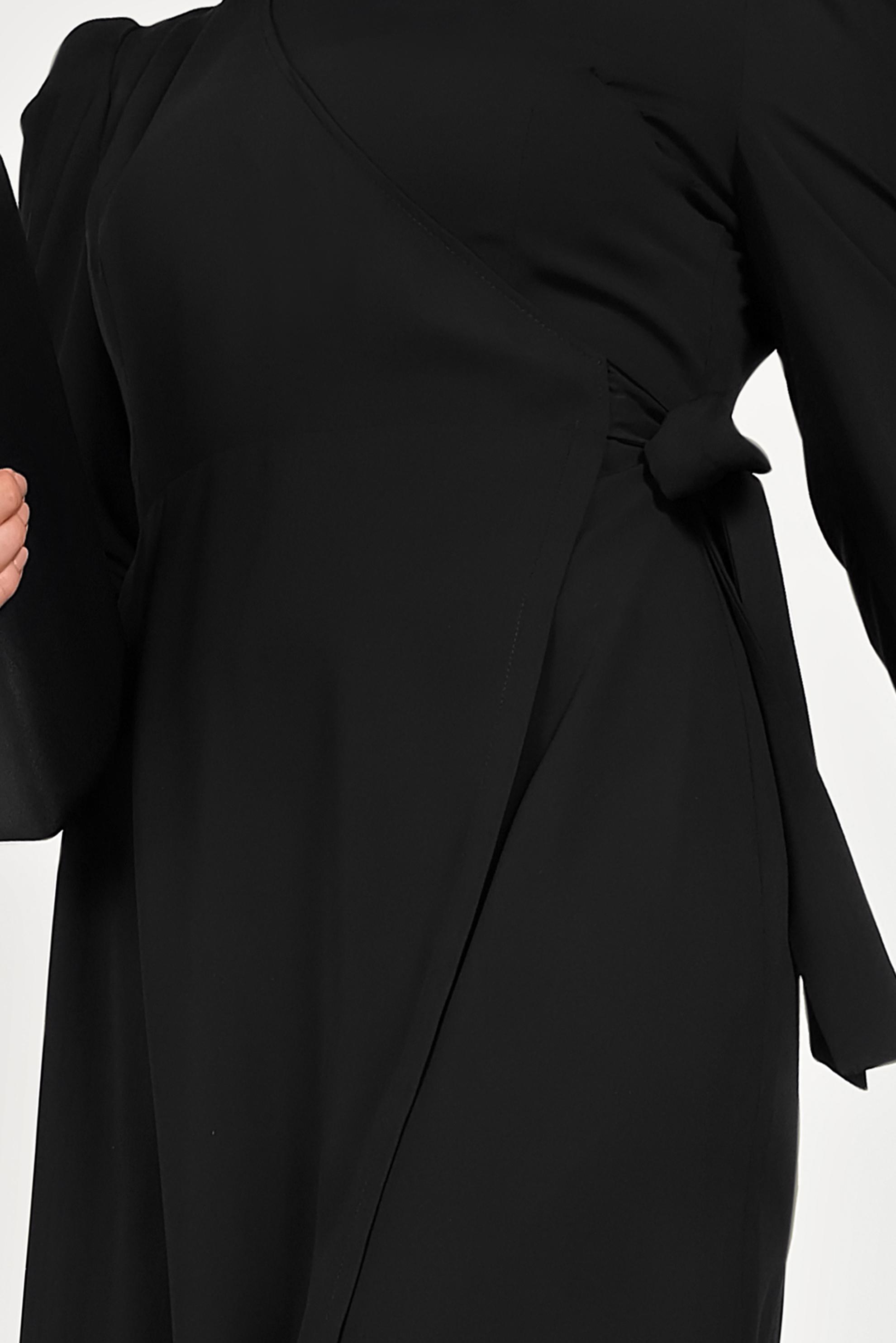 Tesettür giyim SİYAH YANDAN BAĞLAMALI TULUM 40486