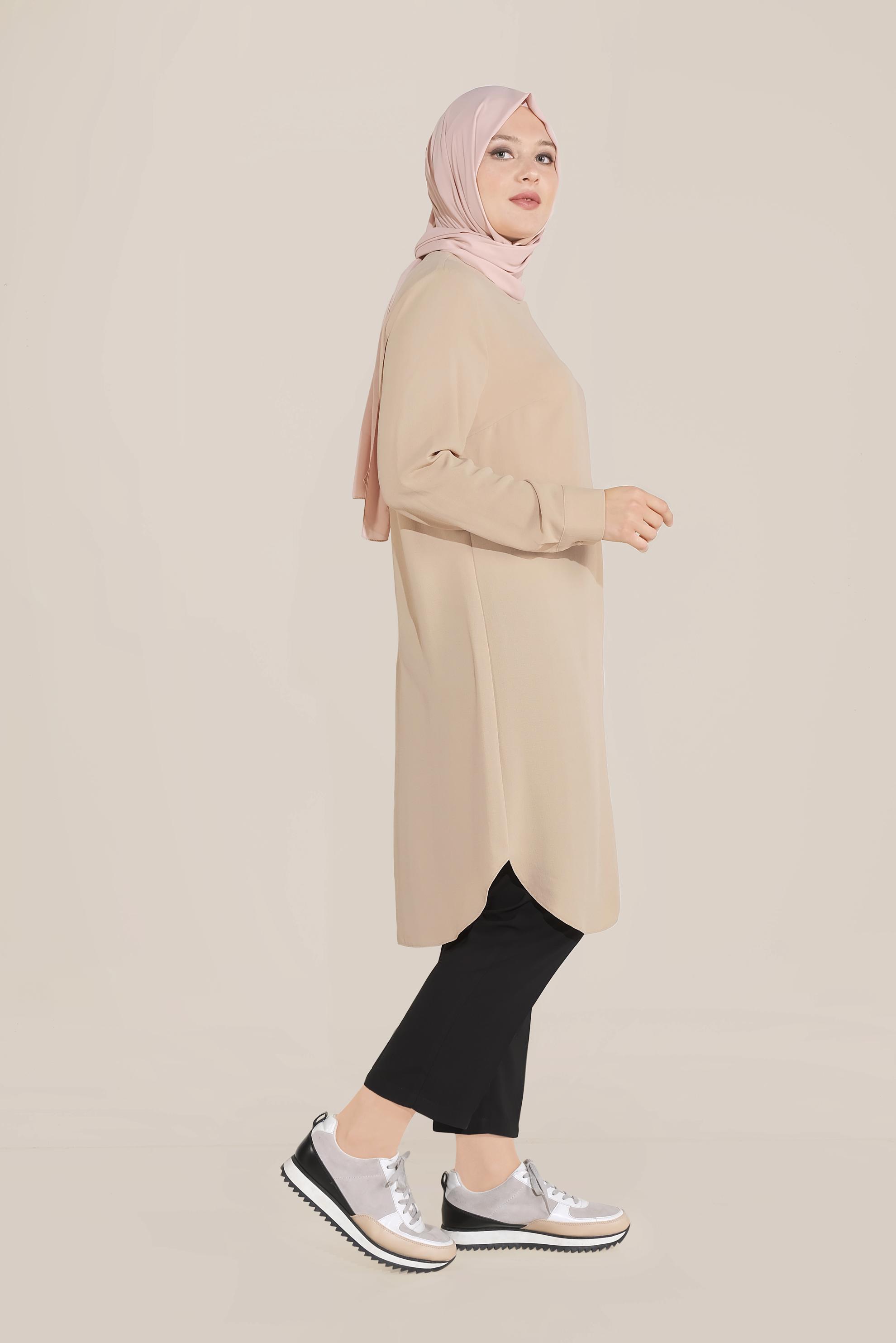 Hijab clothing BEIGE 20041 44402 TUNİK 44/50 TEK42