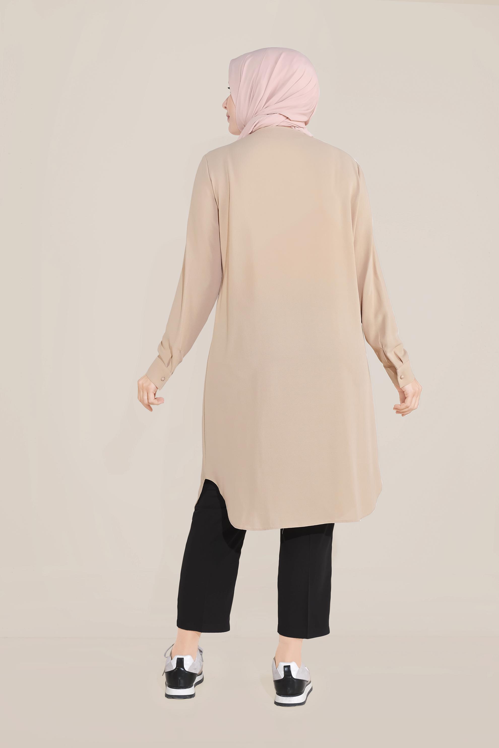 Hijab clothing BEIGE 20041 44402 TUNİK 44/50 TEK42