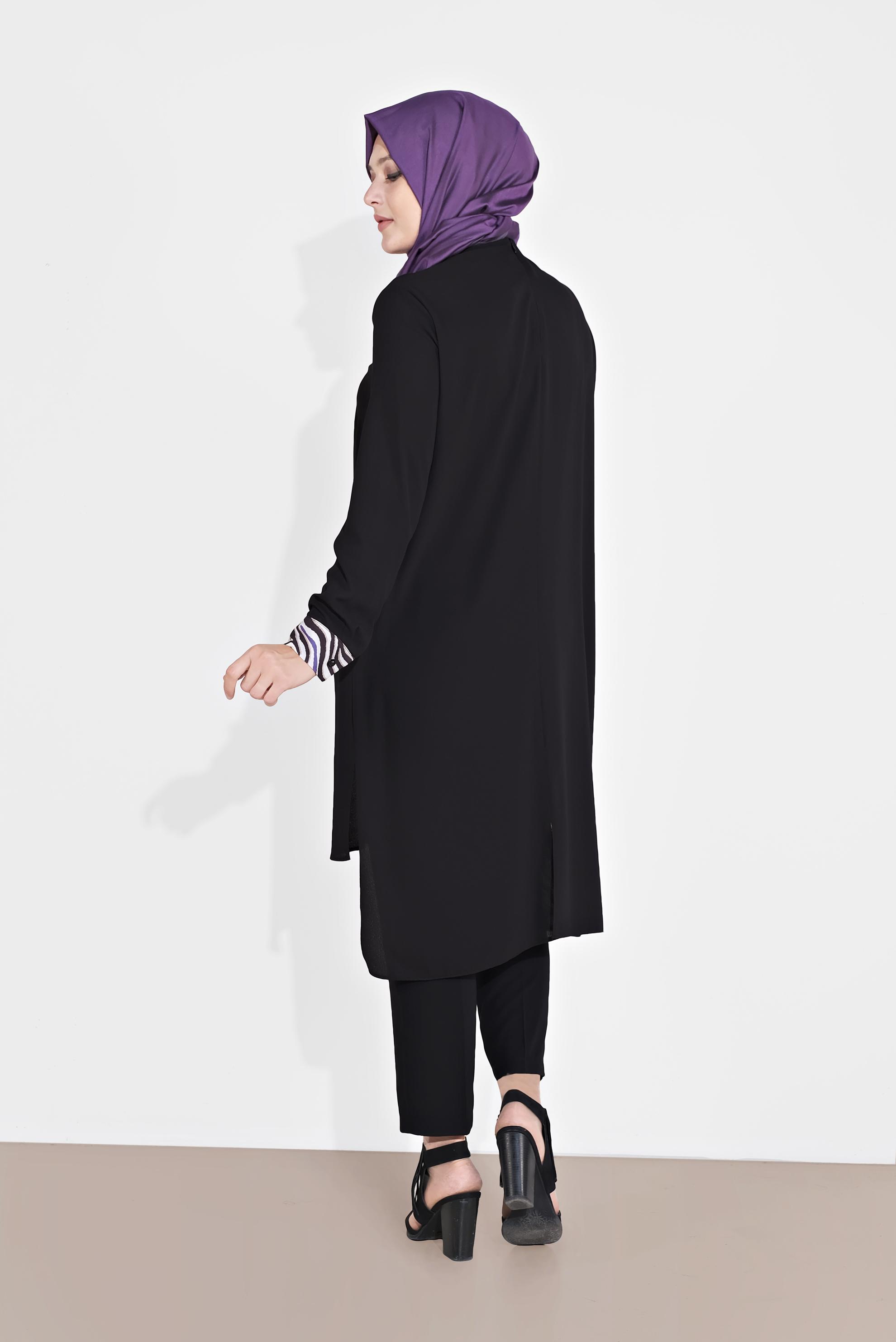 Tesettür giyim MOR DESENLİ TUNİK 2874 