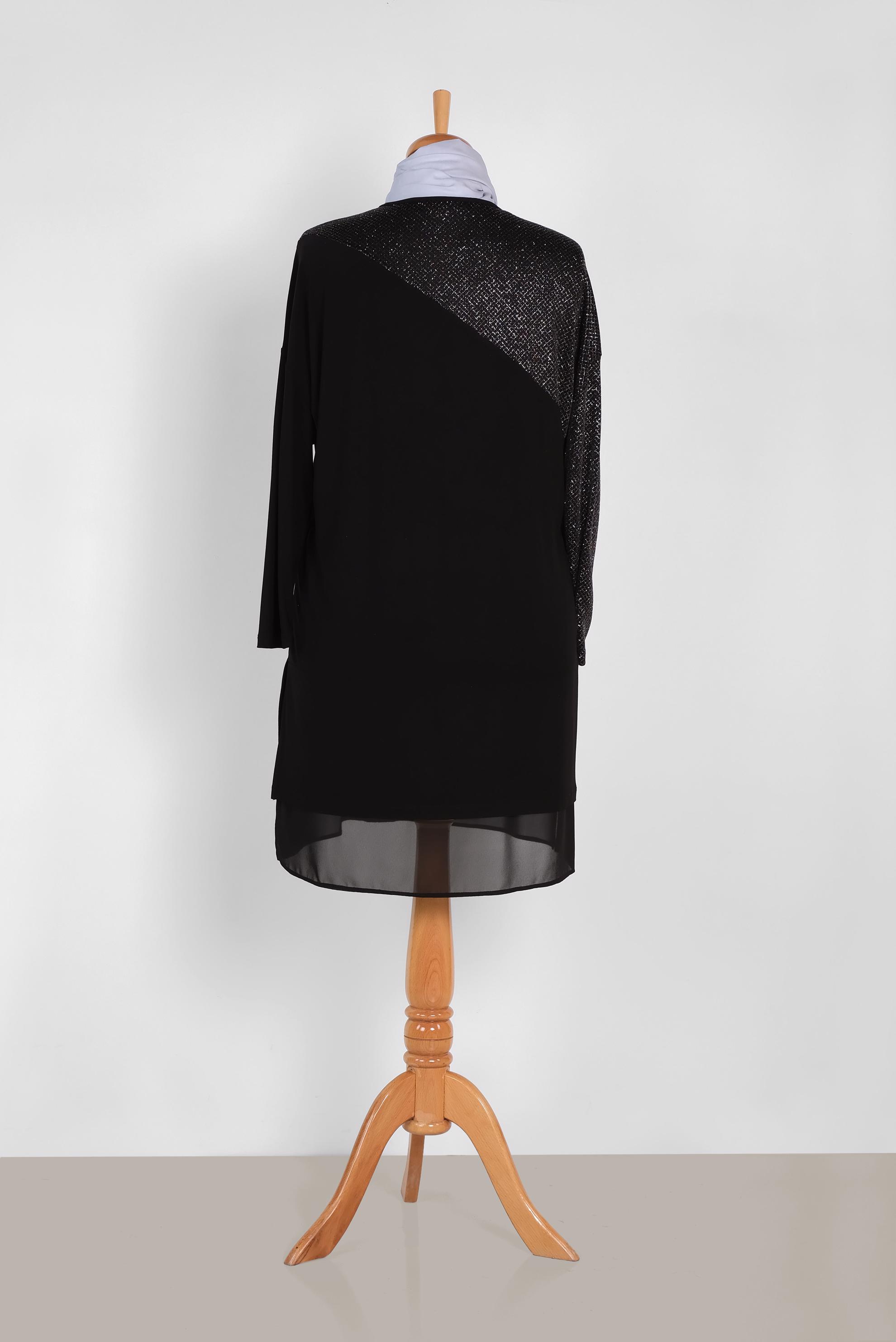 Tesettür giyim SİYAH SİMLİ TUNİK 2881