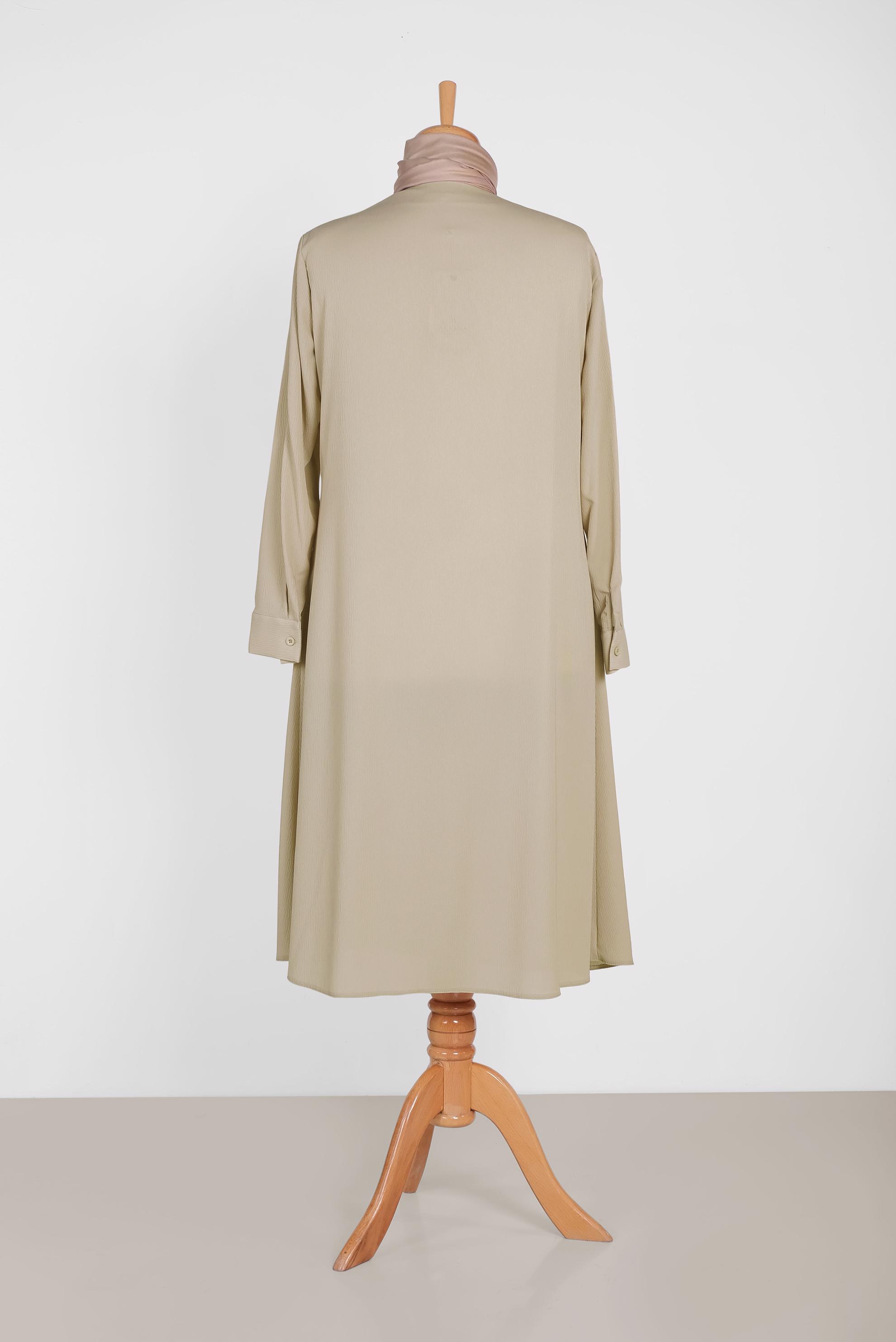 Tesettür giyim BEJ PULLU NAKIŞLI TUNİK 2885