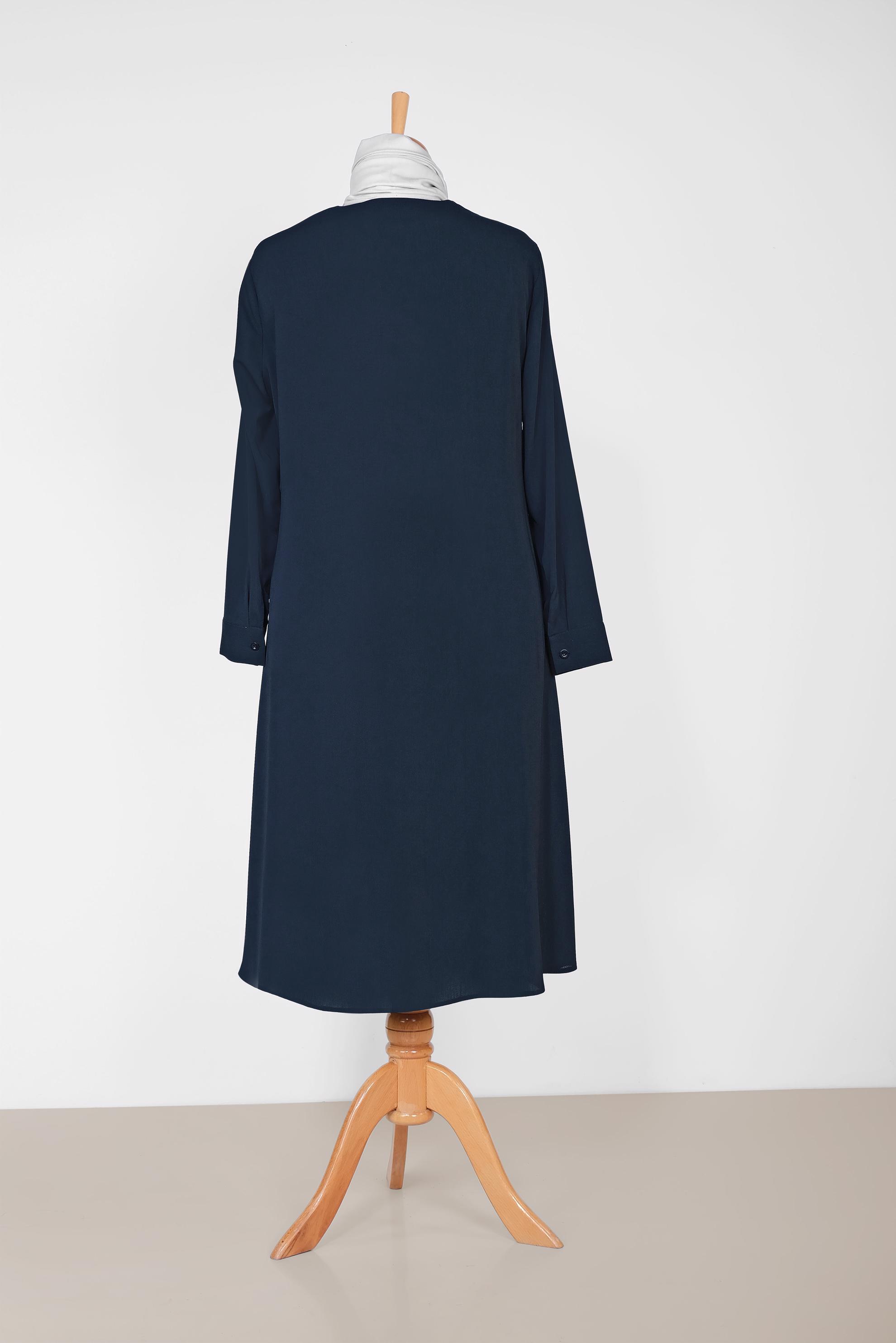 Tesettür giyim LACİVERT PULLU NAKIŞLI TUNİK 2885