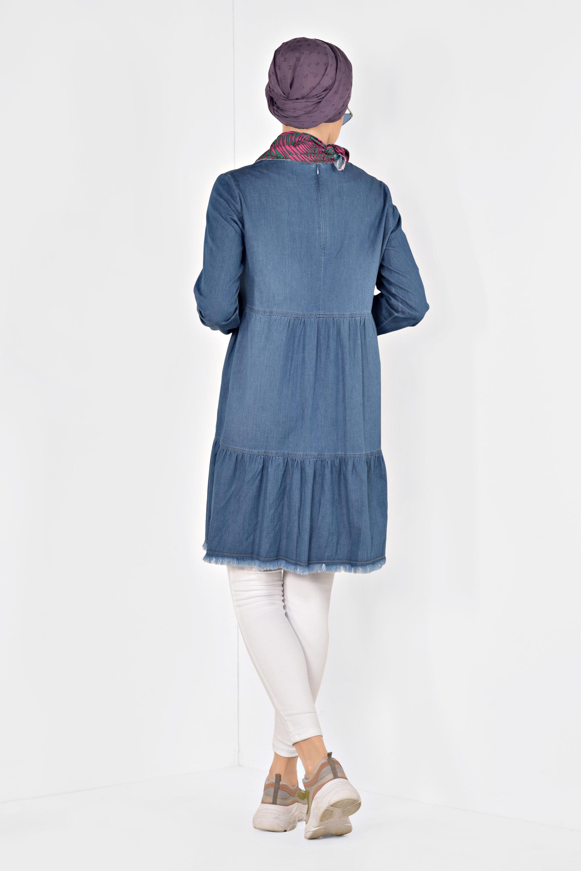 Hijab clothing NAVY BLUE 4032 DEREN TUNİK 36/42 TEK38