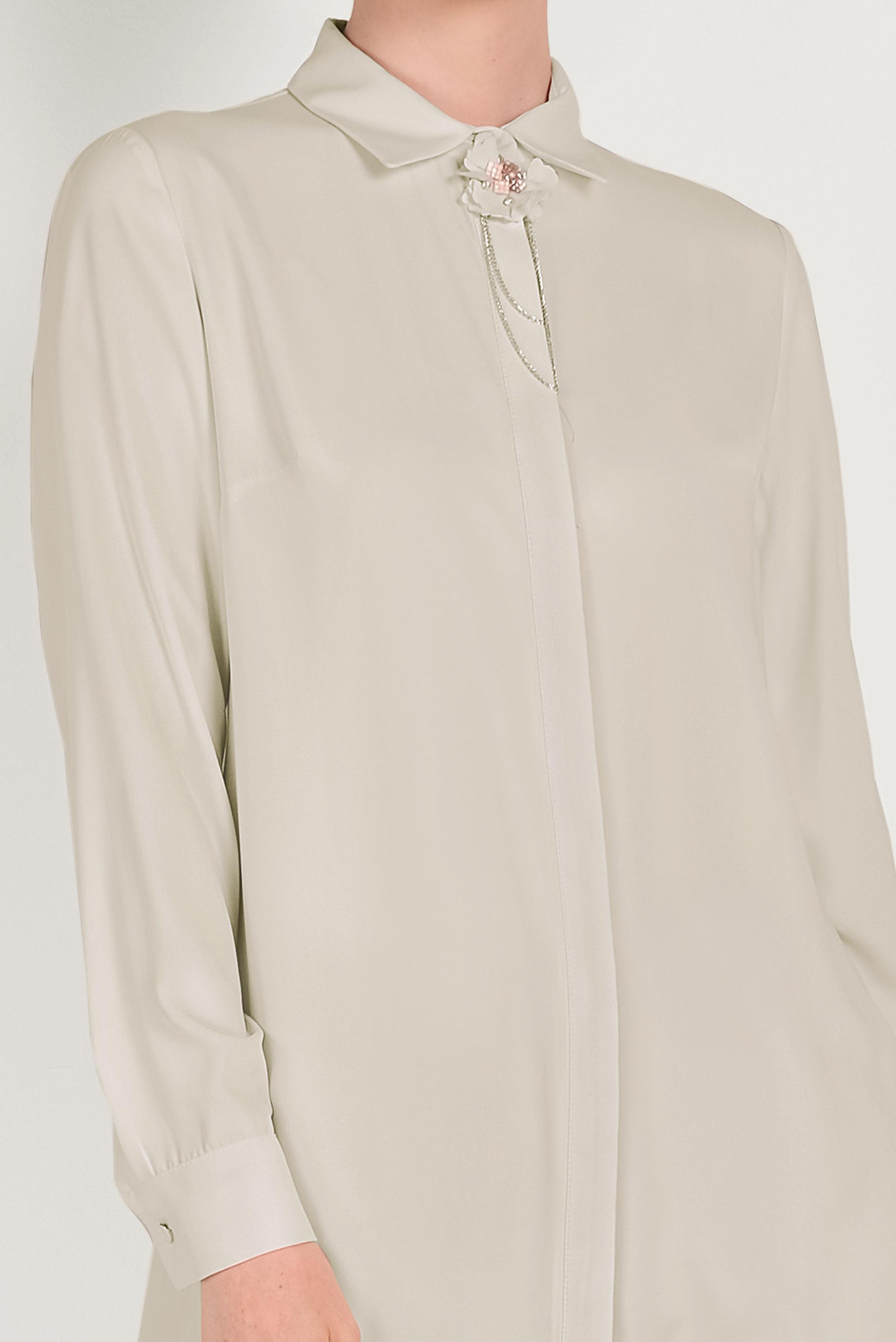 Tesettür giyim BEJ GİZLİ DÜĞMELİ KLASİK TUNİK 40442