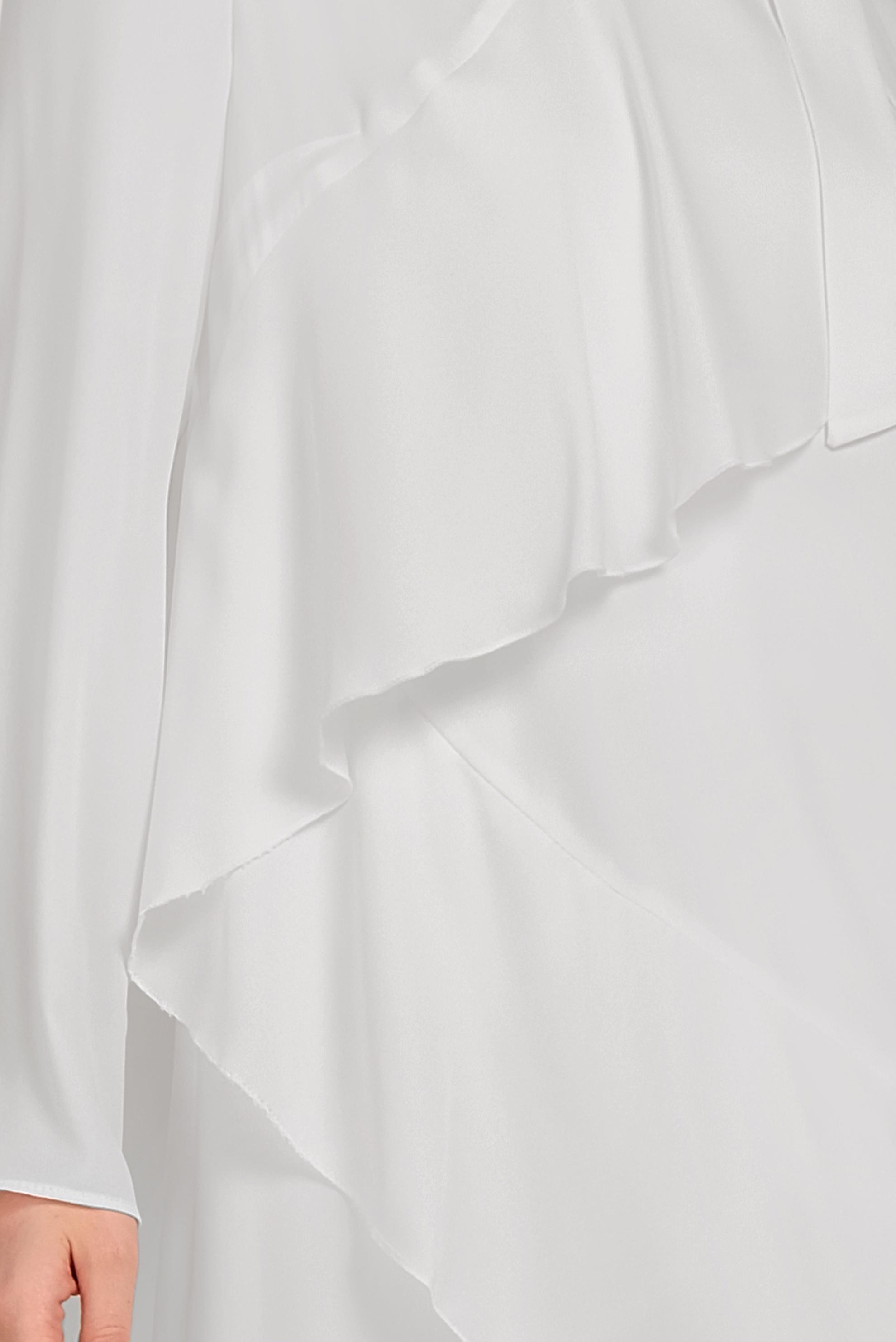 Tesettür giyim BEYAZ BOYUNDAN BAĞLAMALI ASİMETRİK TUNİK 40447