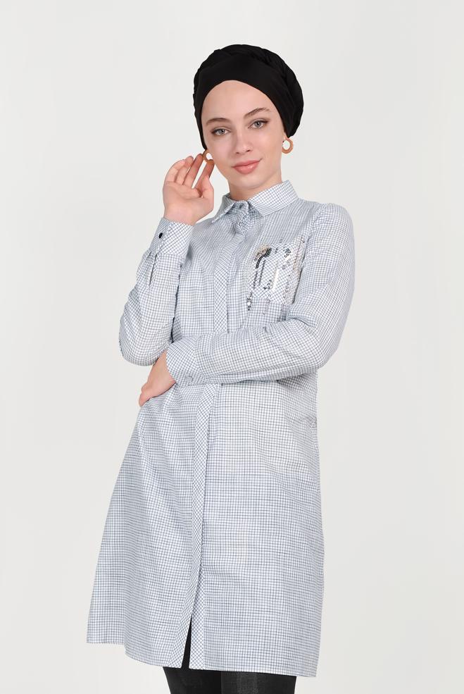 Tesettür giyim  PUL PAYETLİ TUNİK 40451 - ALVİNA