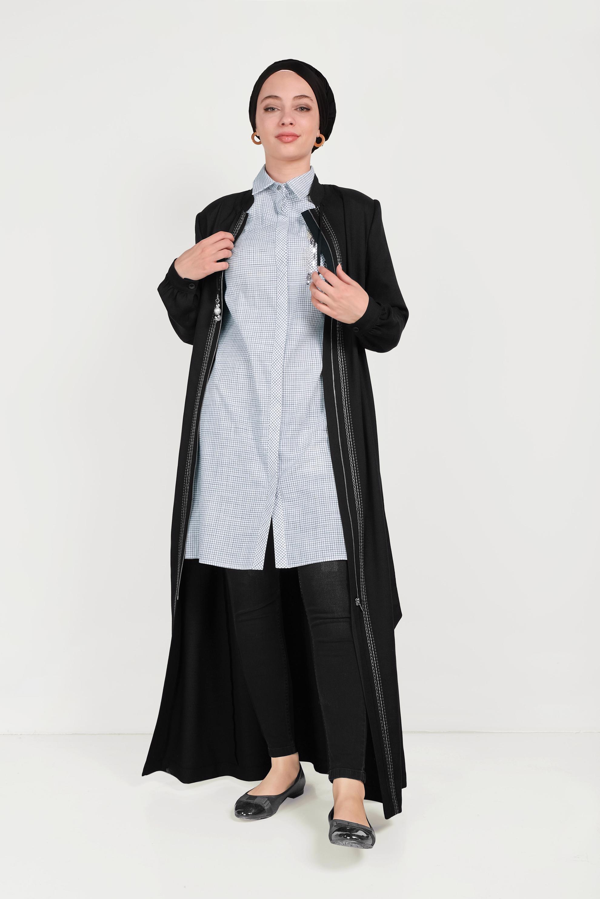 Tesettür giyim BEYAZ PUL PAYETLİ TUNİK 40451