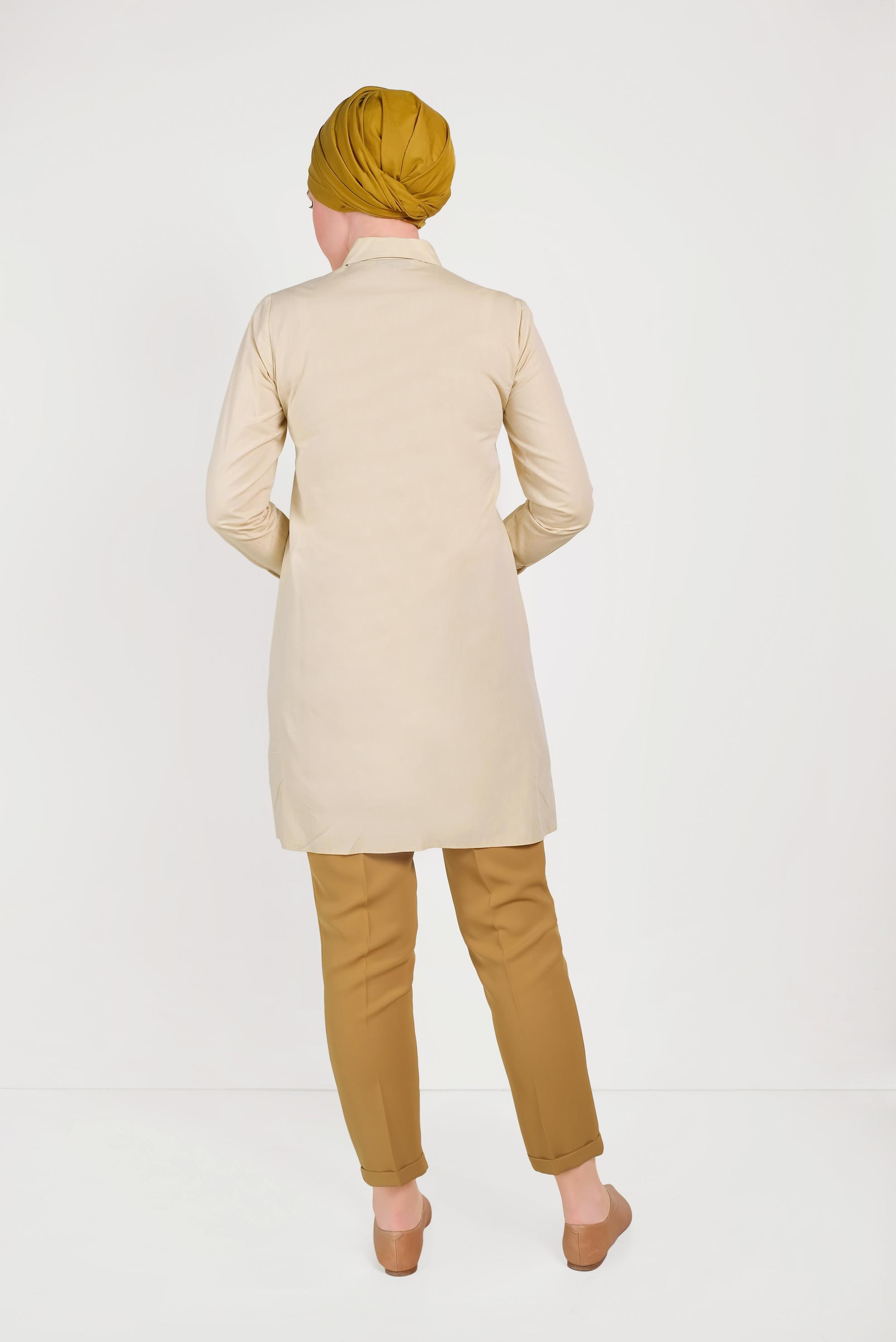 Hijab clothing YELLOW TUNIC WITH AN EMBROIDERY COLLAR 40452