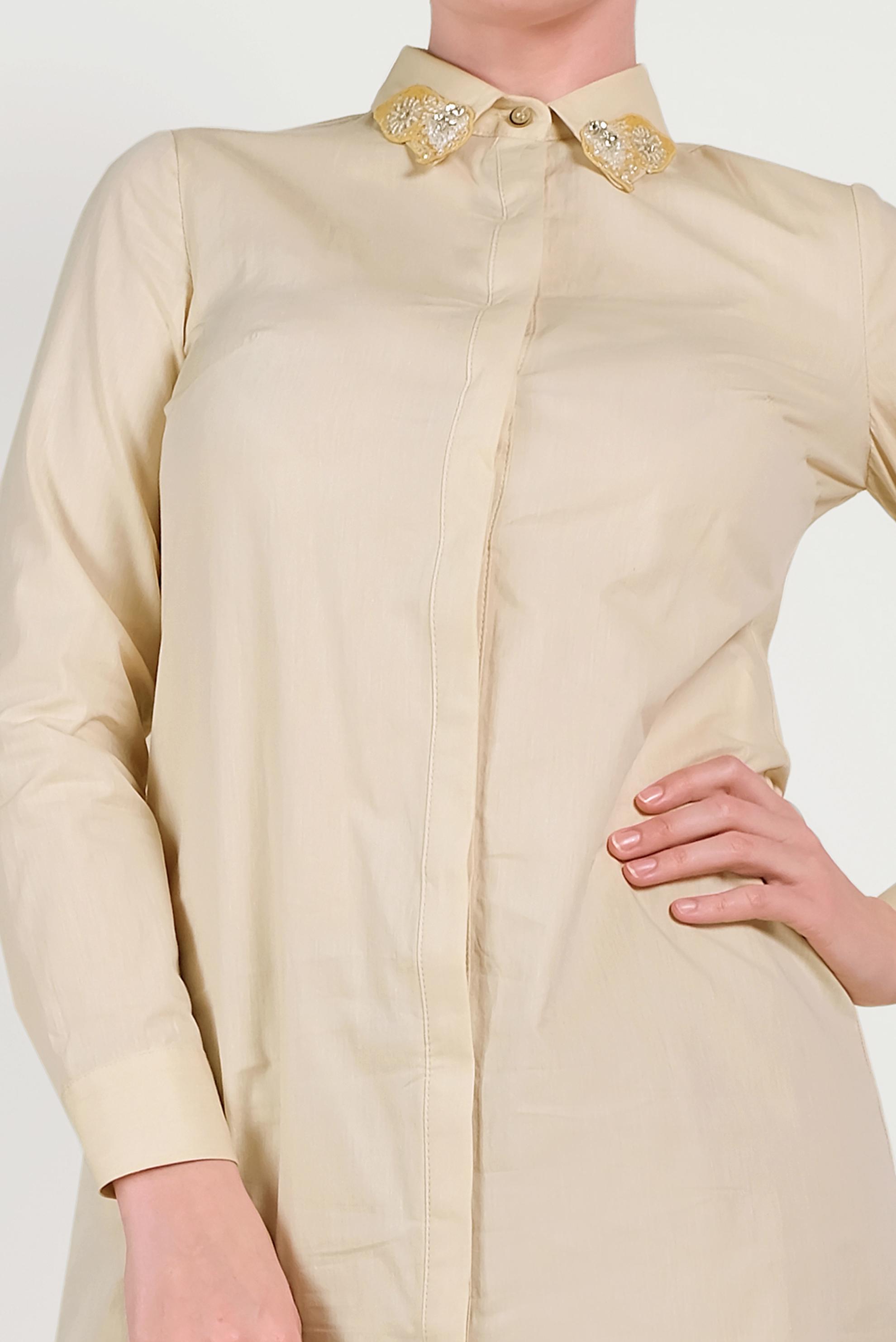 Hijab clothing YELLOW TUNIC WITH AN EMBROIDERY COLLAR 40452