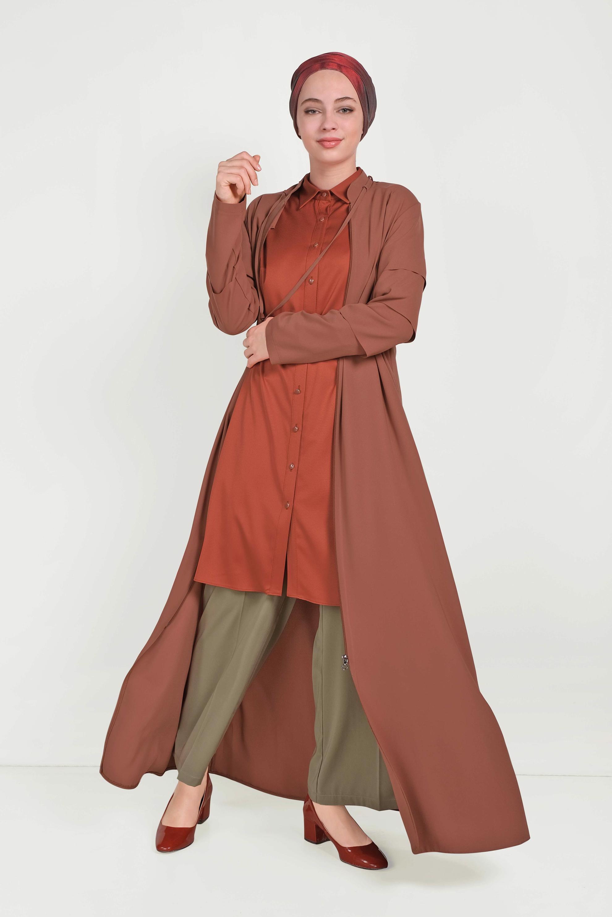 Hijab clothing ORANGE BUTTONED TUNIC 40453 