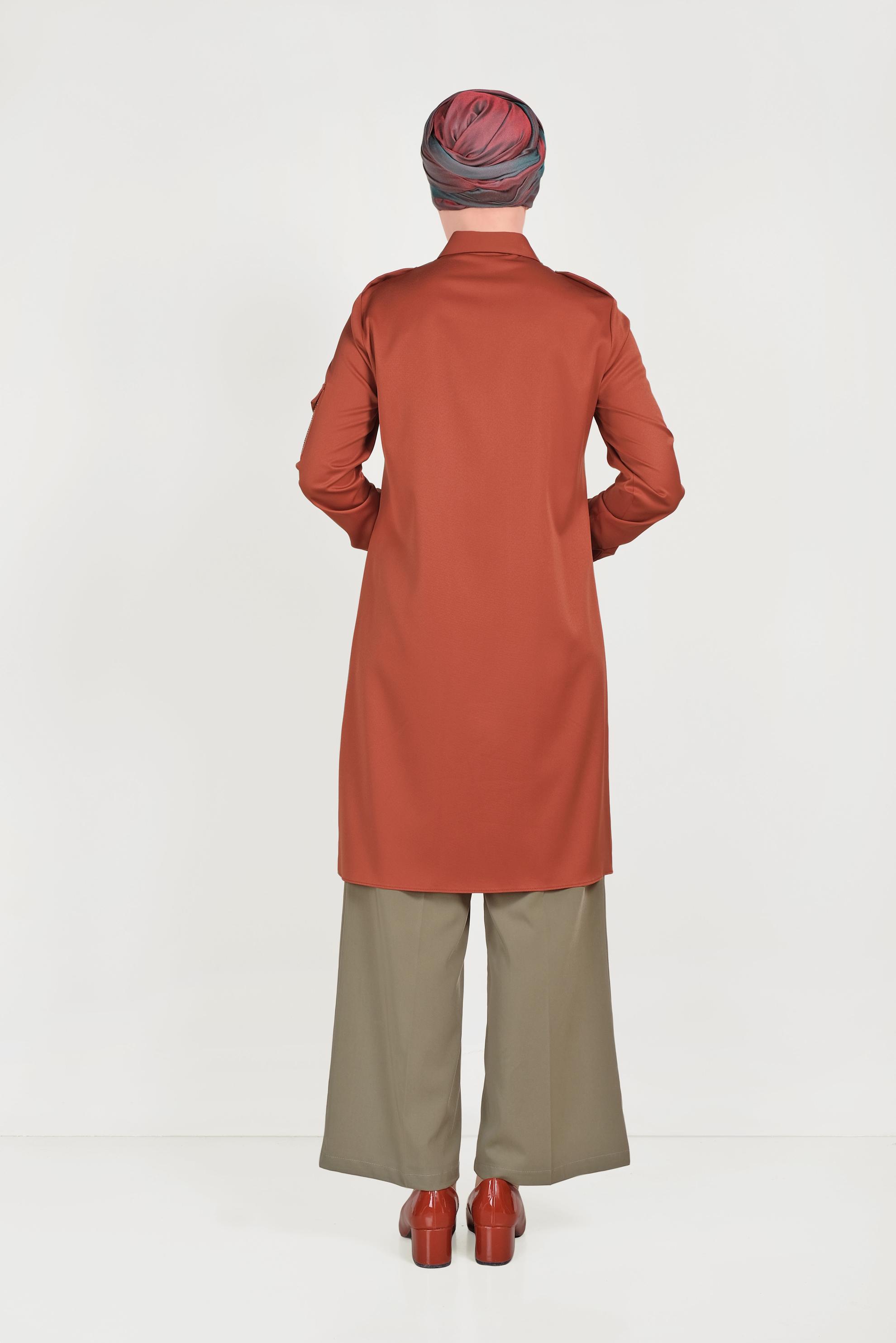 Hijab clothing ORANGE BUTTONED TUNIC 40453 