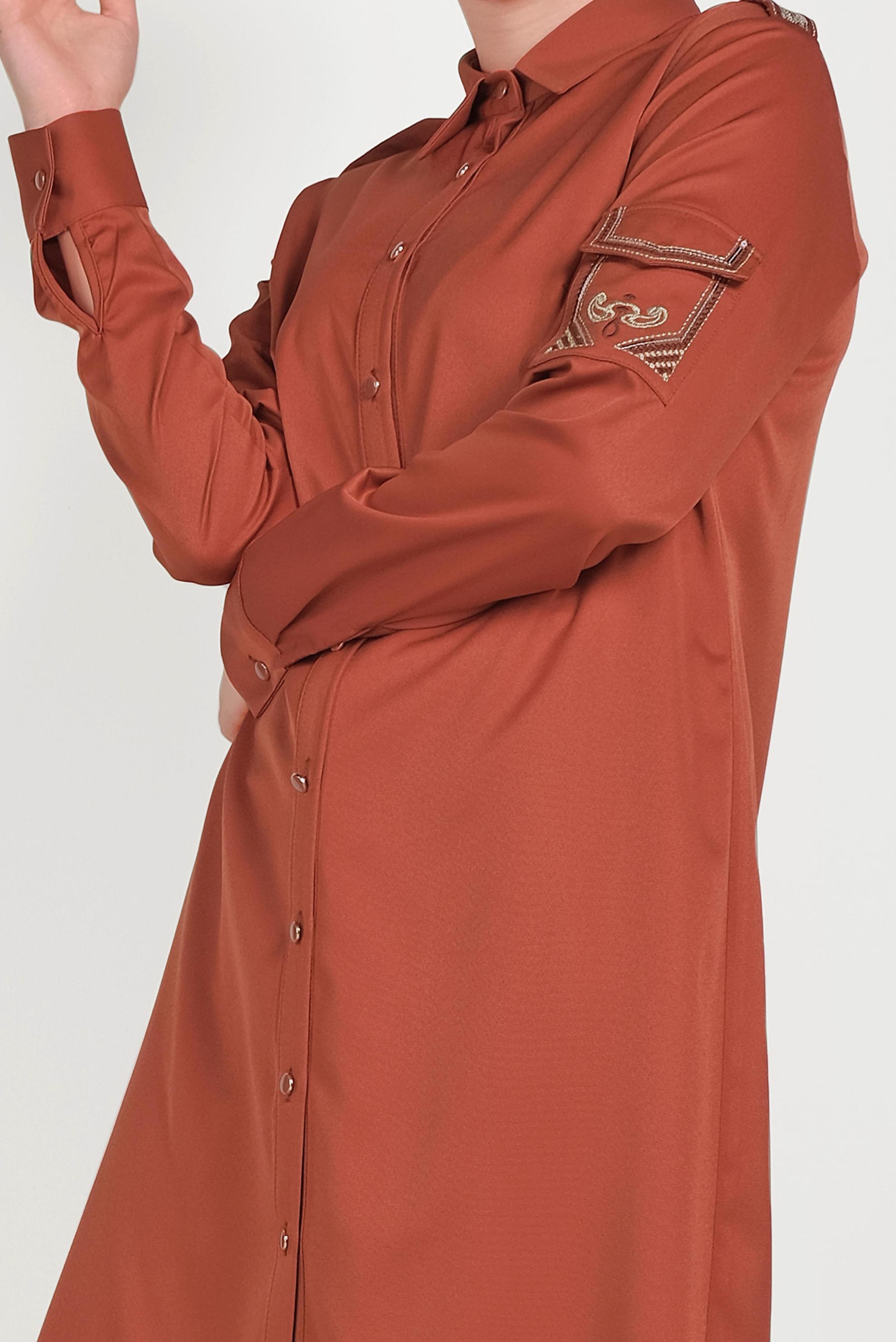 Hijab clothing ORANGE BUTTONED TUNIC 40453 