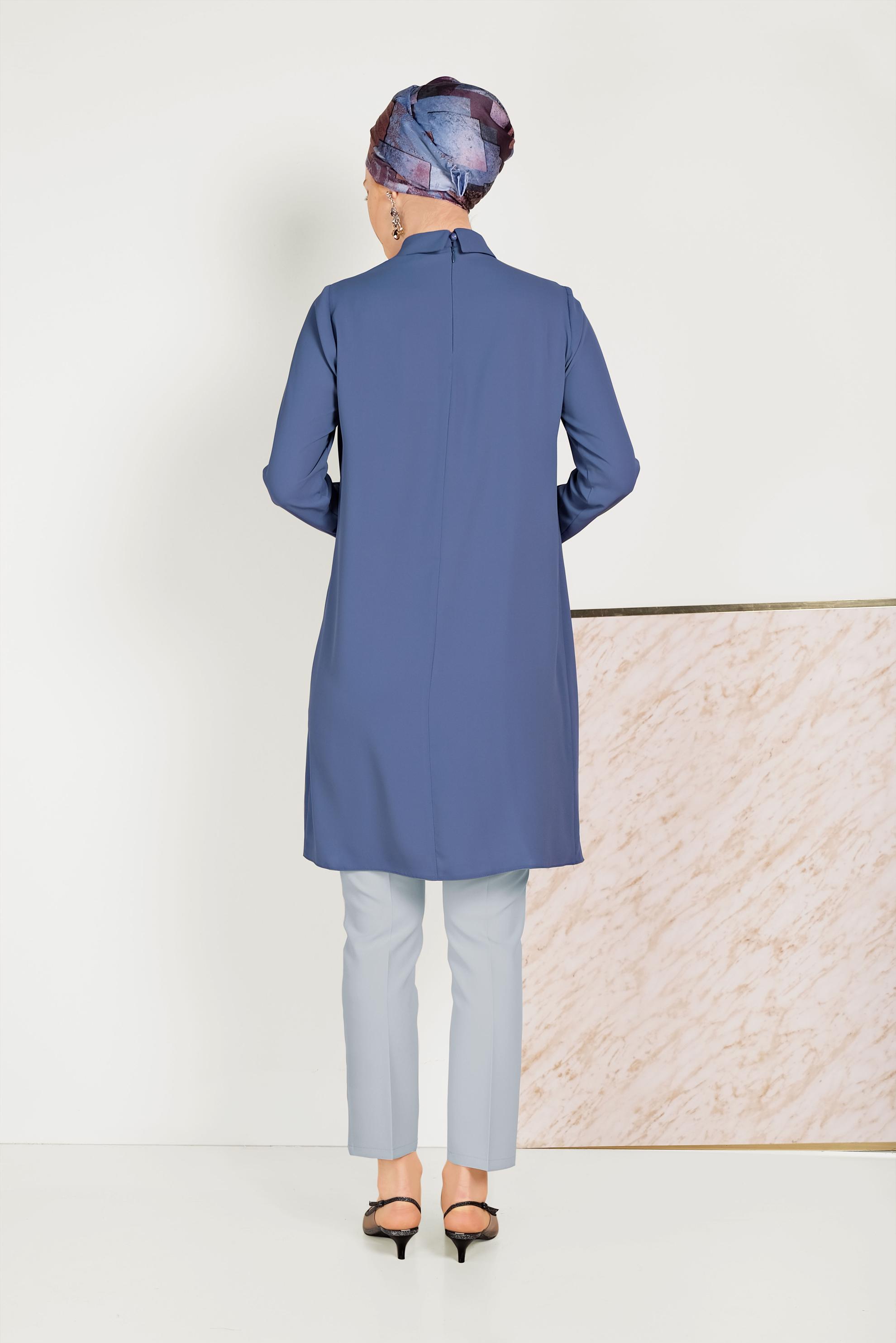 Tesettür giyim LACİVERT YALDIZ DETAYLI TUNİK 40469