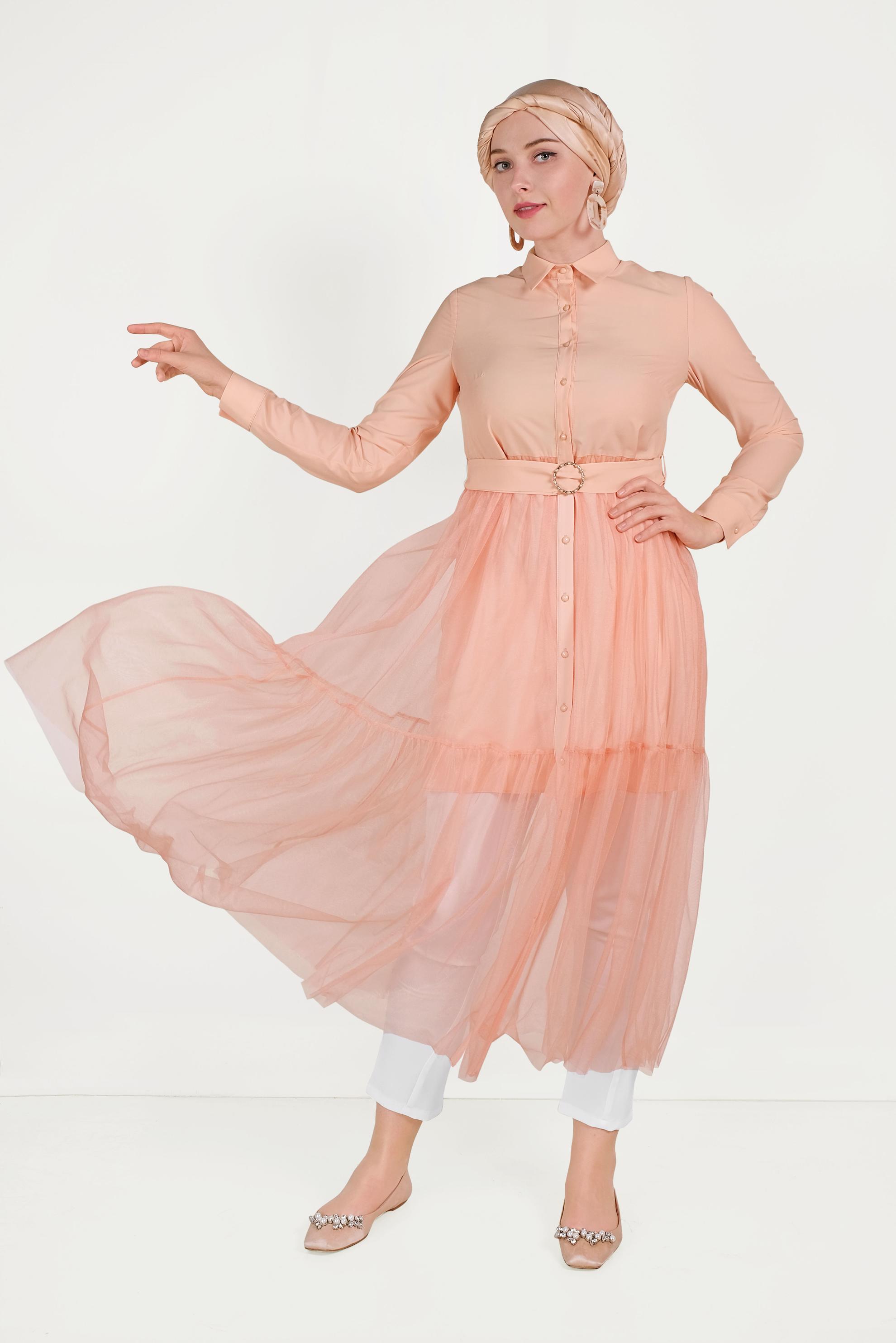 Hijab clothing POWDER TULLE TUNIC 40491 