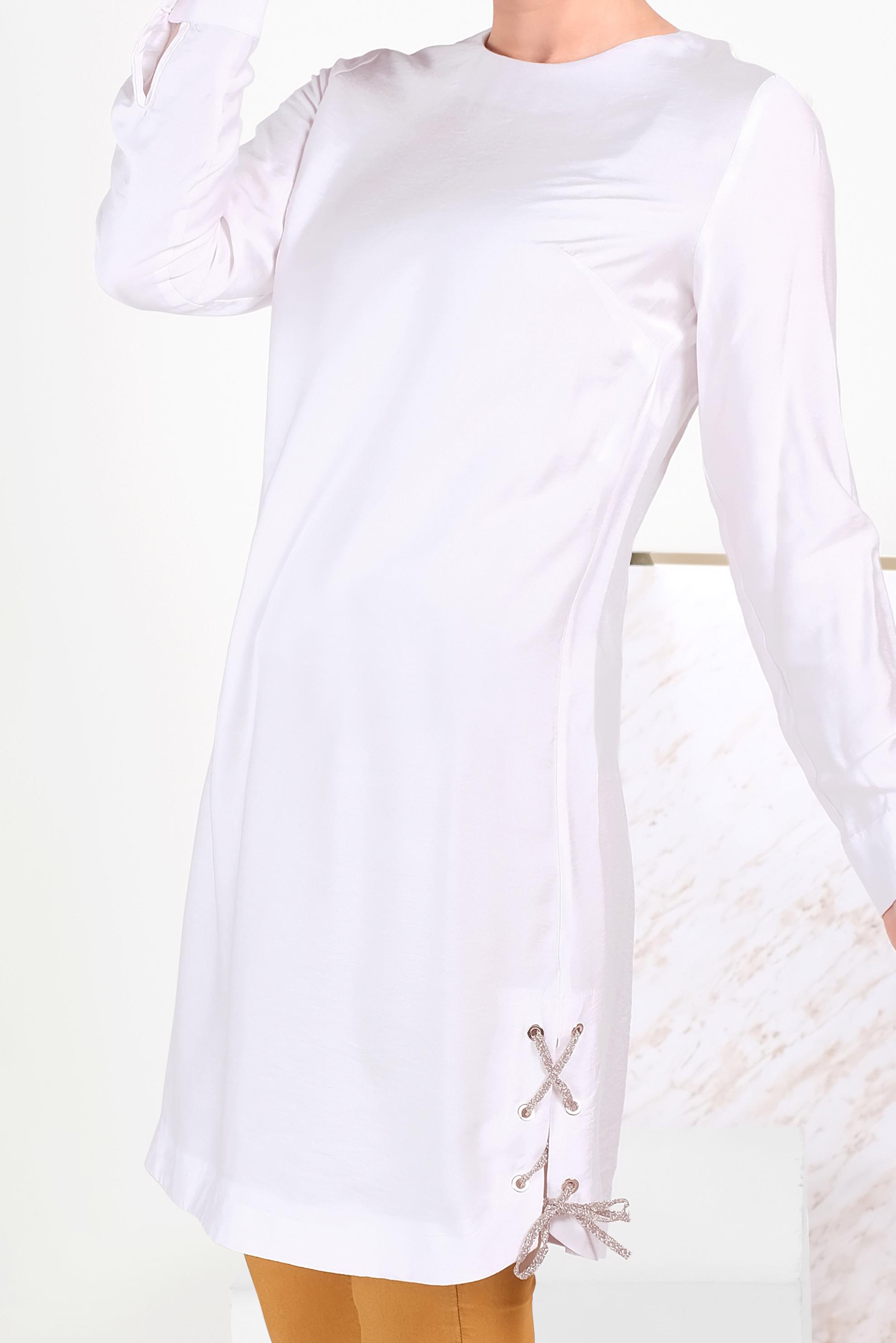 Hijab clothing WHITE EYELET DETAIL TUNIC 40495