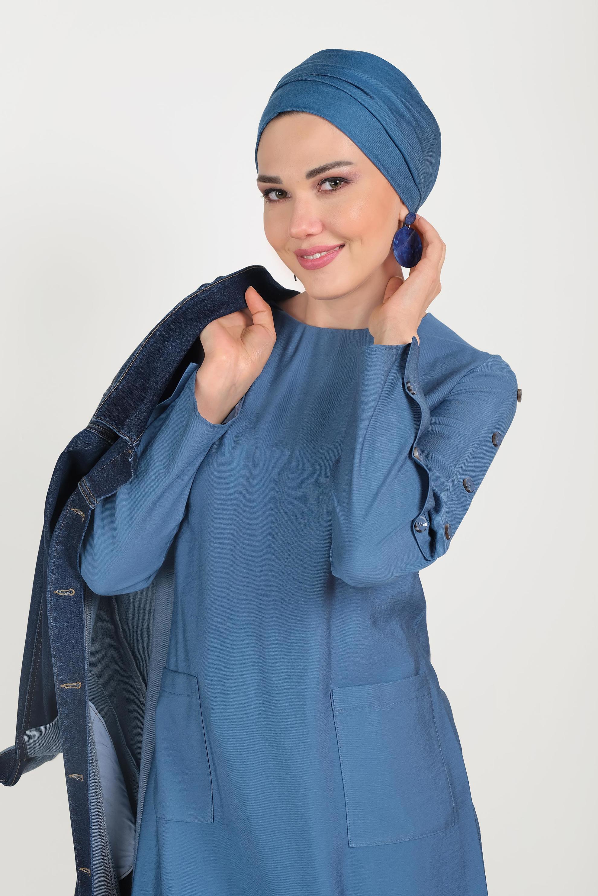 Hijab clothing NAVY BLUE 40513 1214 TUNİK 38/46 TEK40