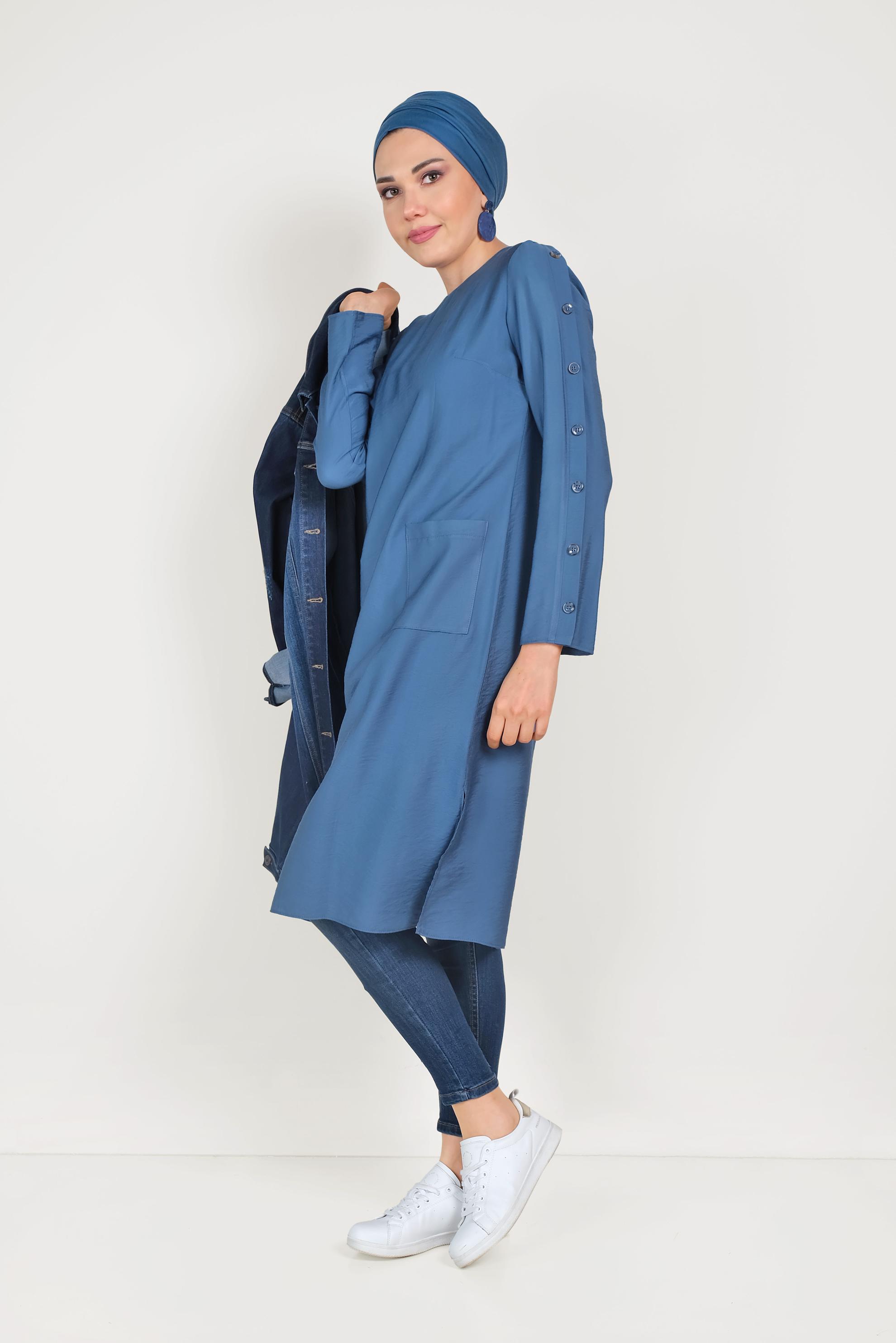 Hijab clothing NAVY BLUE 40513 1214 TUNİK 38/46 TEK40