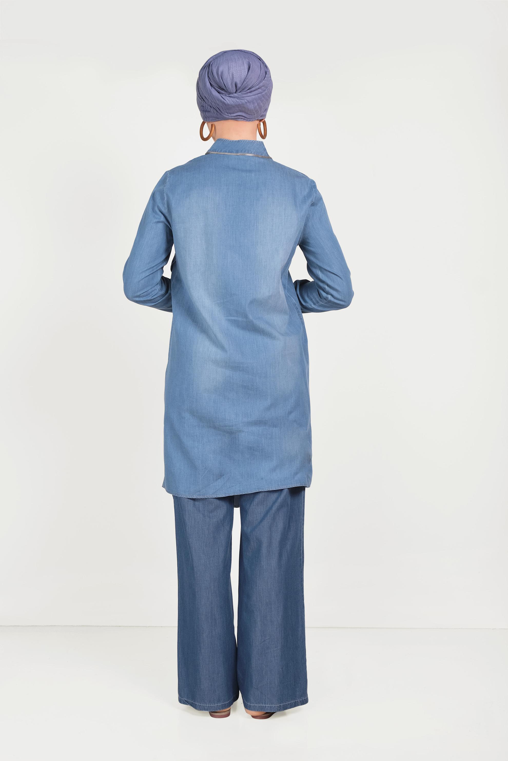 Hijab clothing NAVY BLUE 40516 MELO TUNİK 36/42