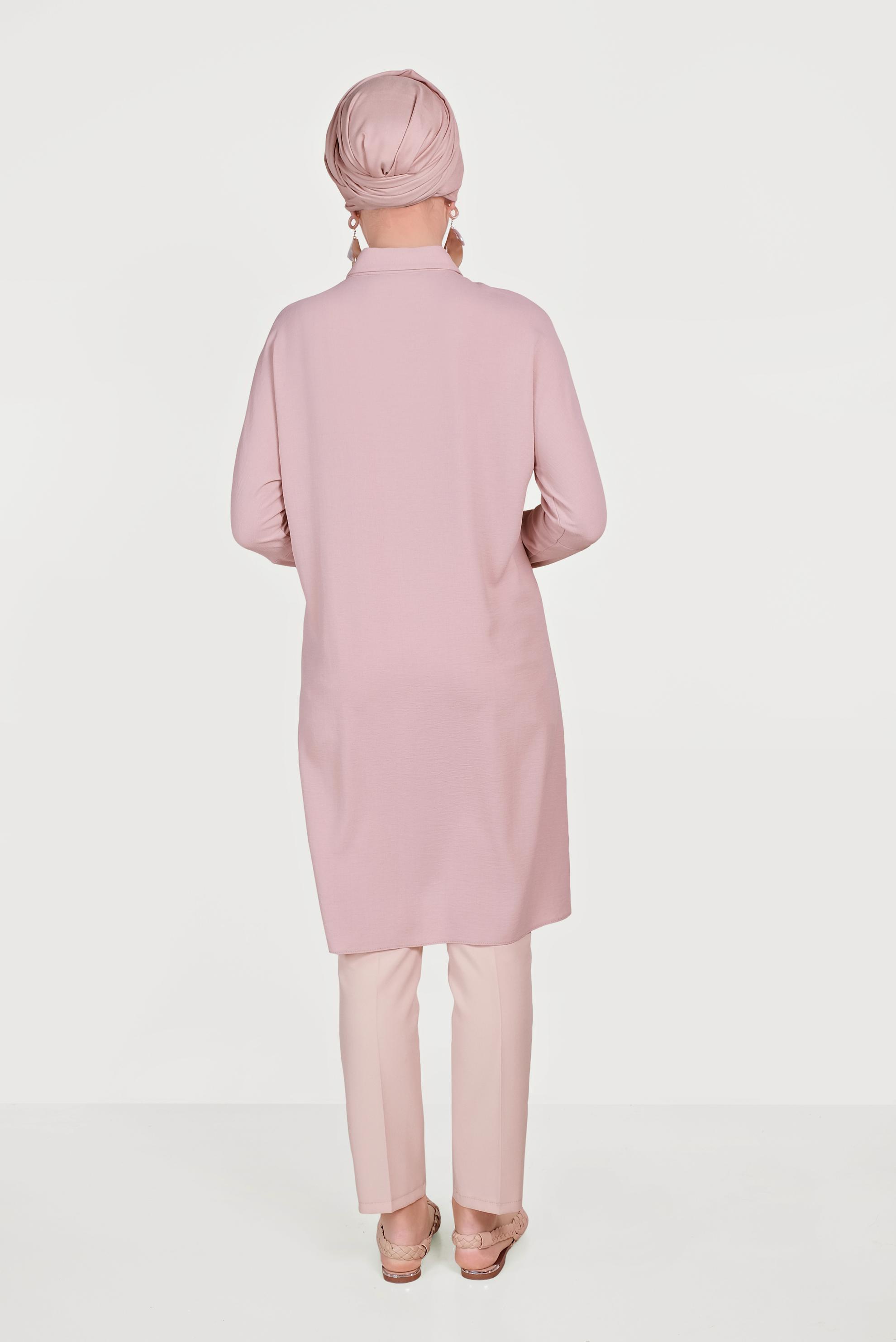 Hijab clothing POWDER INVISIBLE BUTTONED TUNIC 40525 