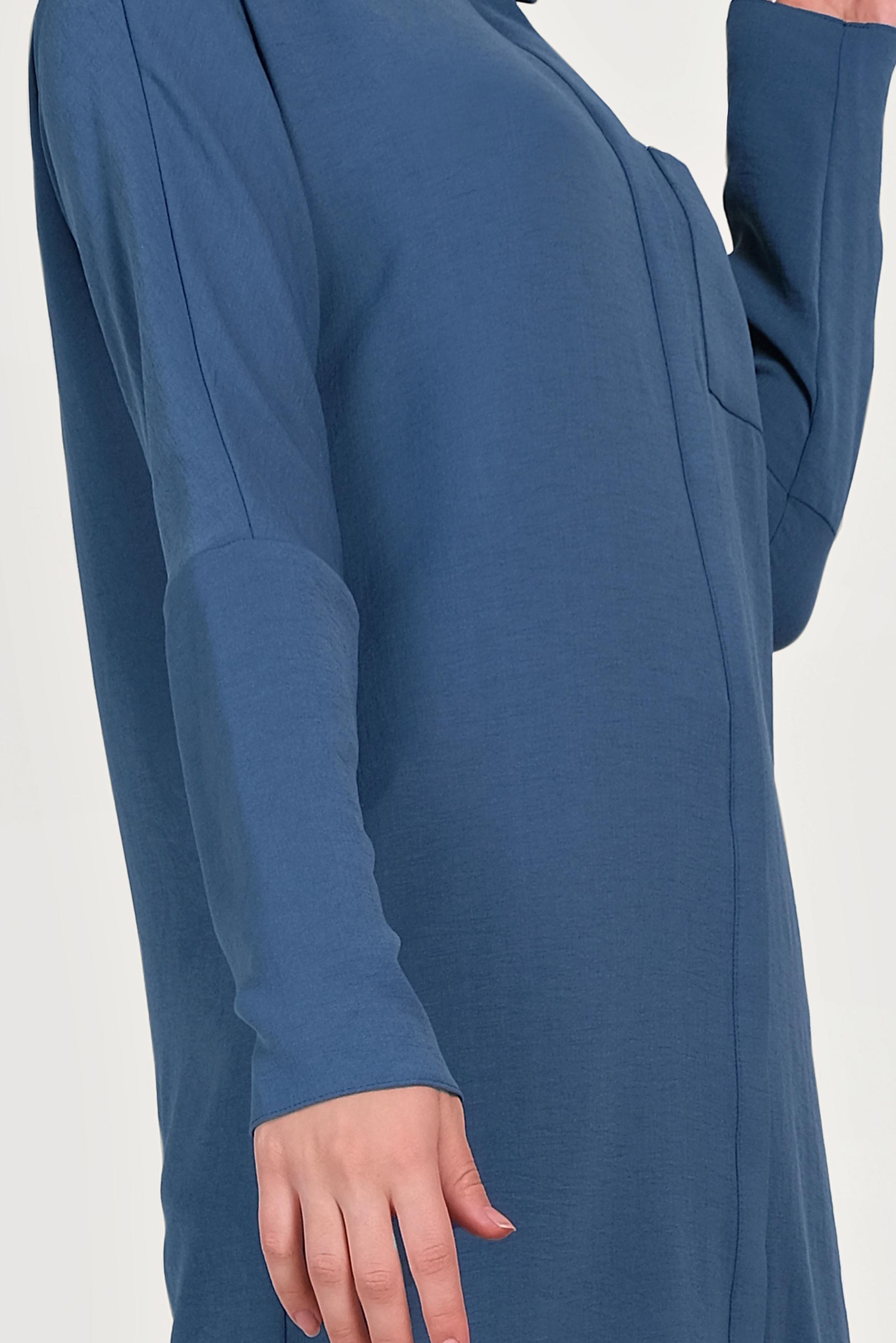 Tesettür giyim LACİVERT GİZLİ DÜĞMELİ TUNİK 40525