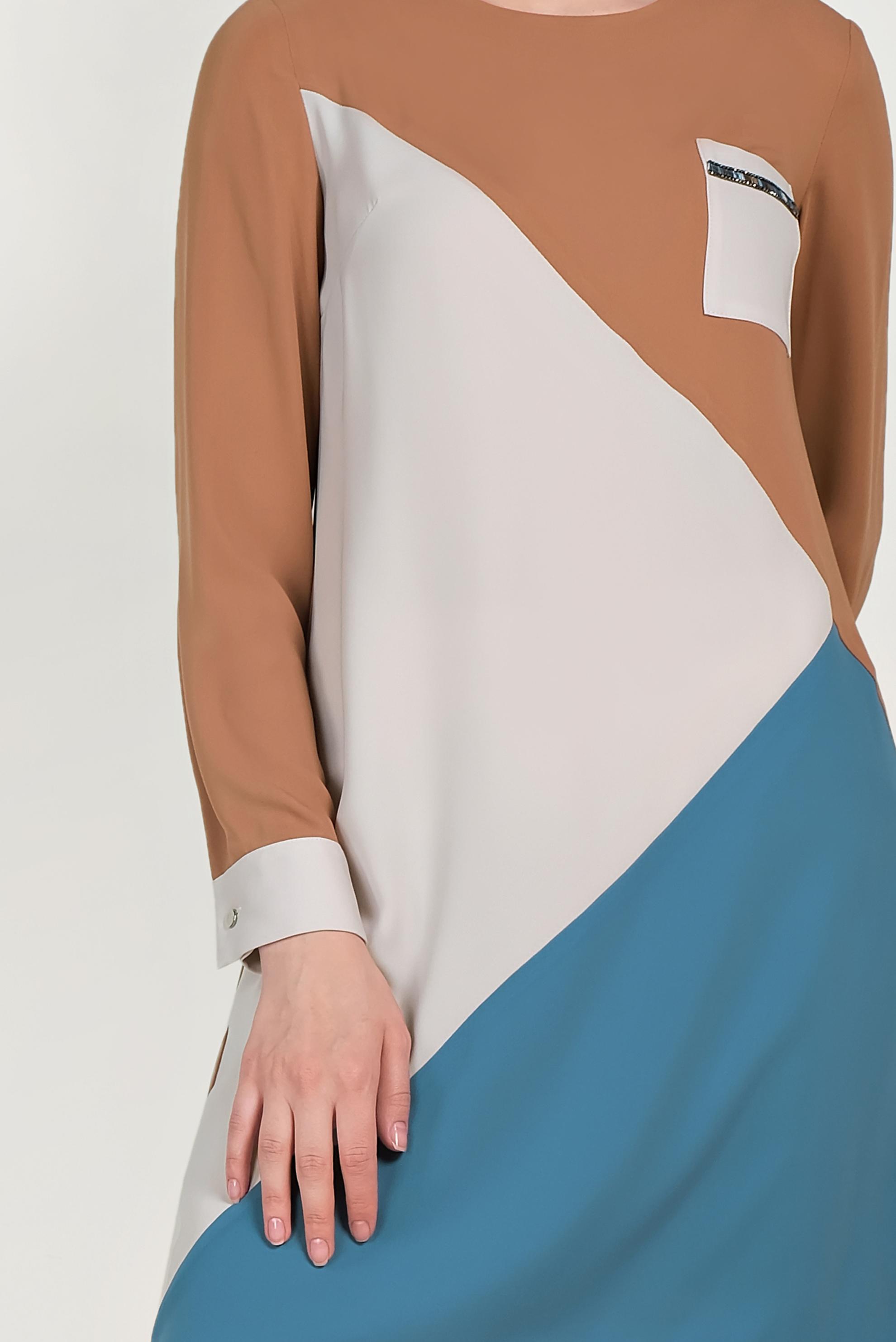 Tesettür giyim KAHVE CEP DETAYLI TUNİK 40561 