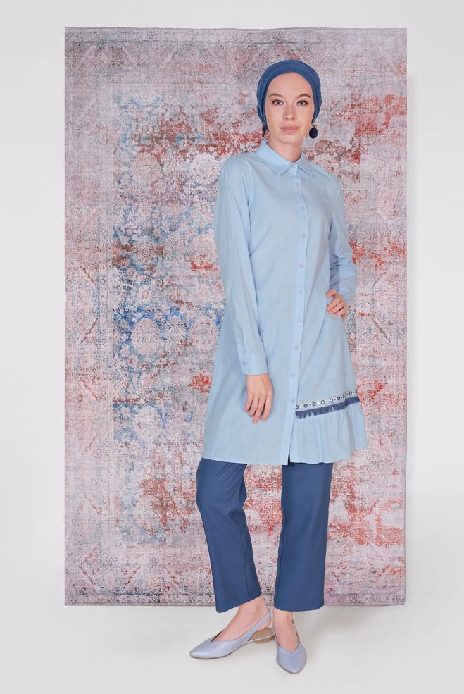 Tesettür giyim  şerit detaylar - ALVİNA