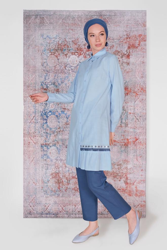 Tesettür giyim  şerit detaylar - ALVİNA