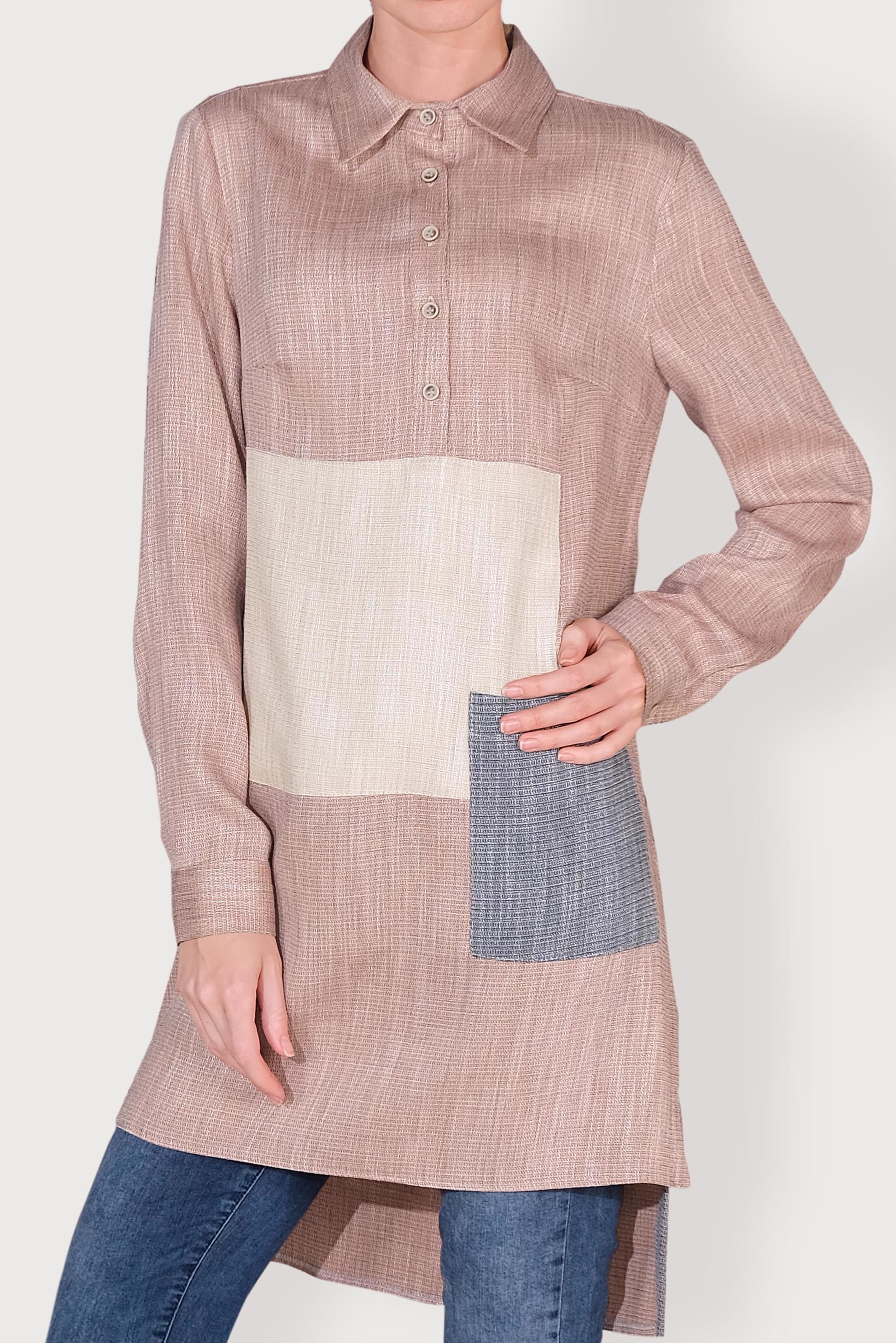 Tesettür giyim TURUNCU ASİMETRİK KESİM DÜĞMELİ TUNİK 40624	