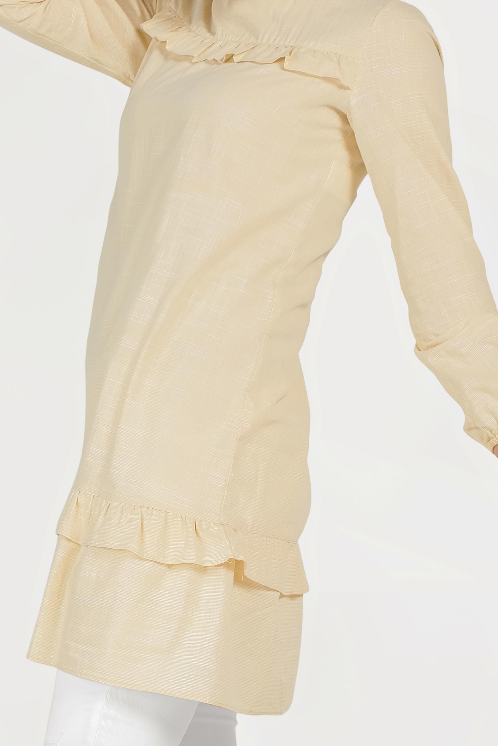 Tesettür giyim KAHVE FIRFIRLI TUNİK 40635