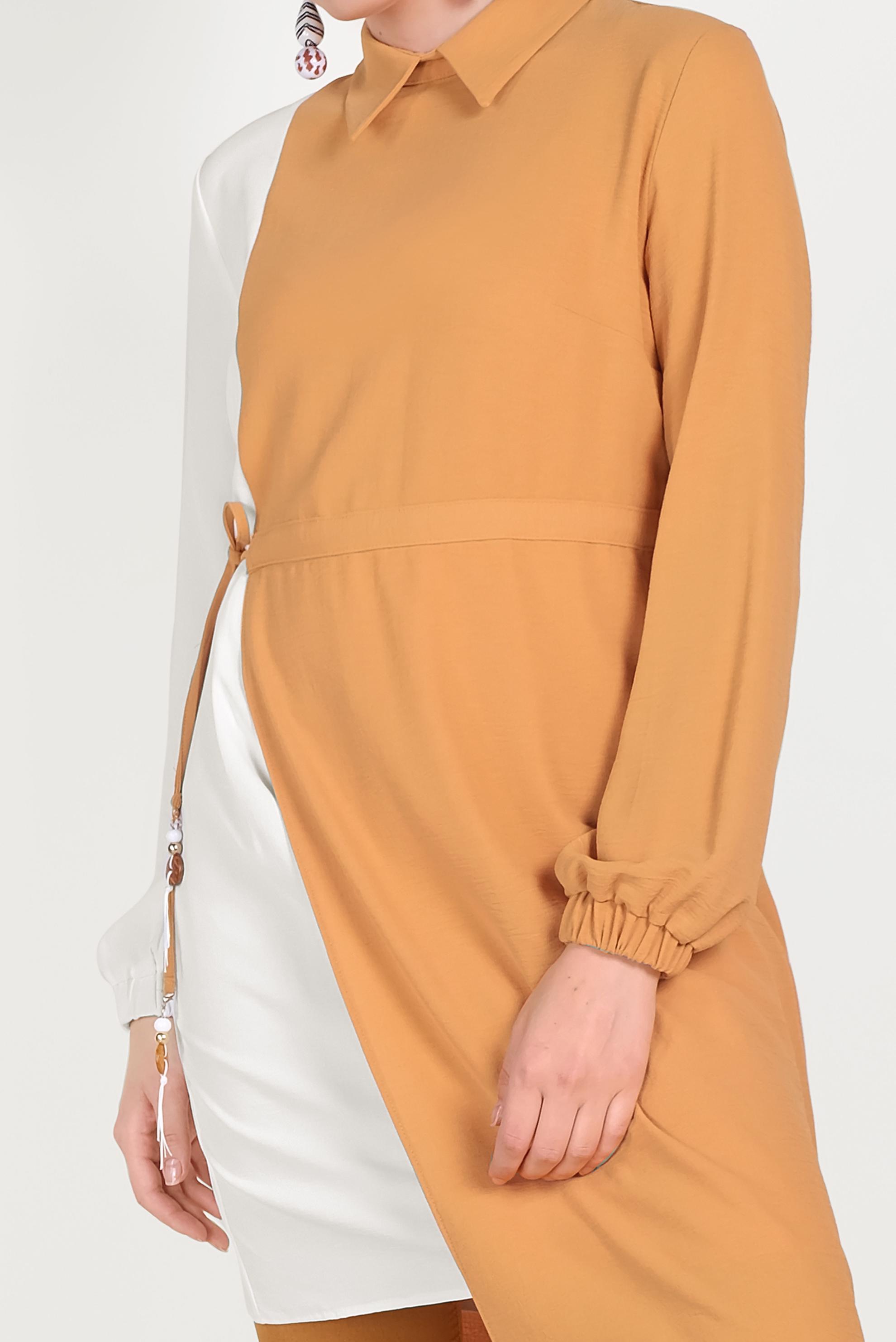 Hijab clothing YELLOW 40645 EVA KETEN TUNİK 36/44