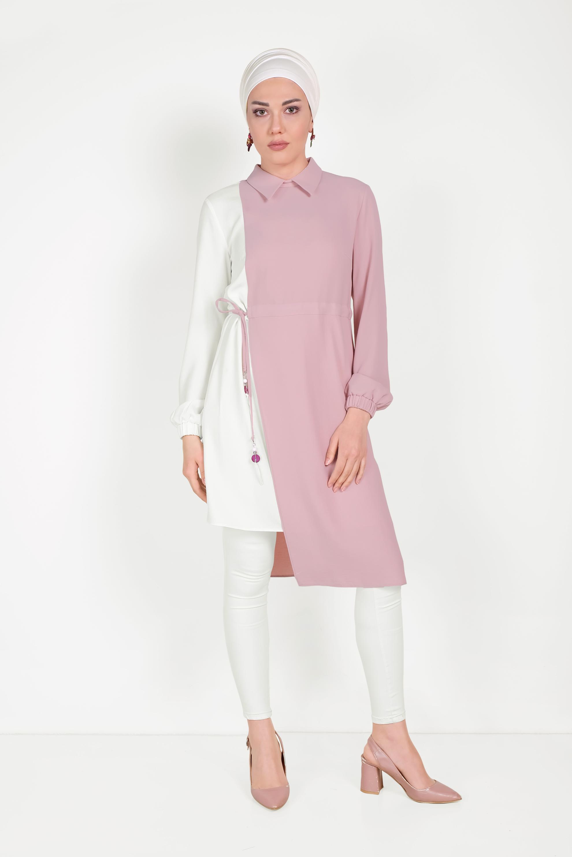 Hijab clothing POWDER 40645 EVA KETEN TUNİK 36/44