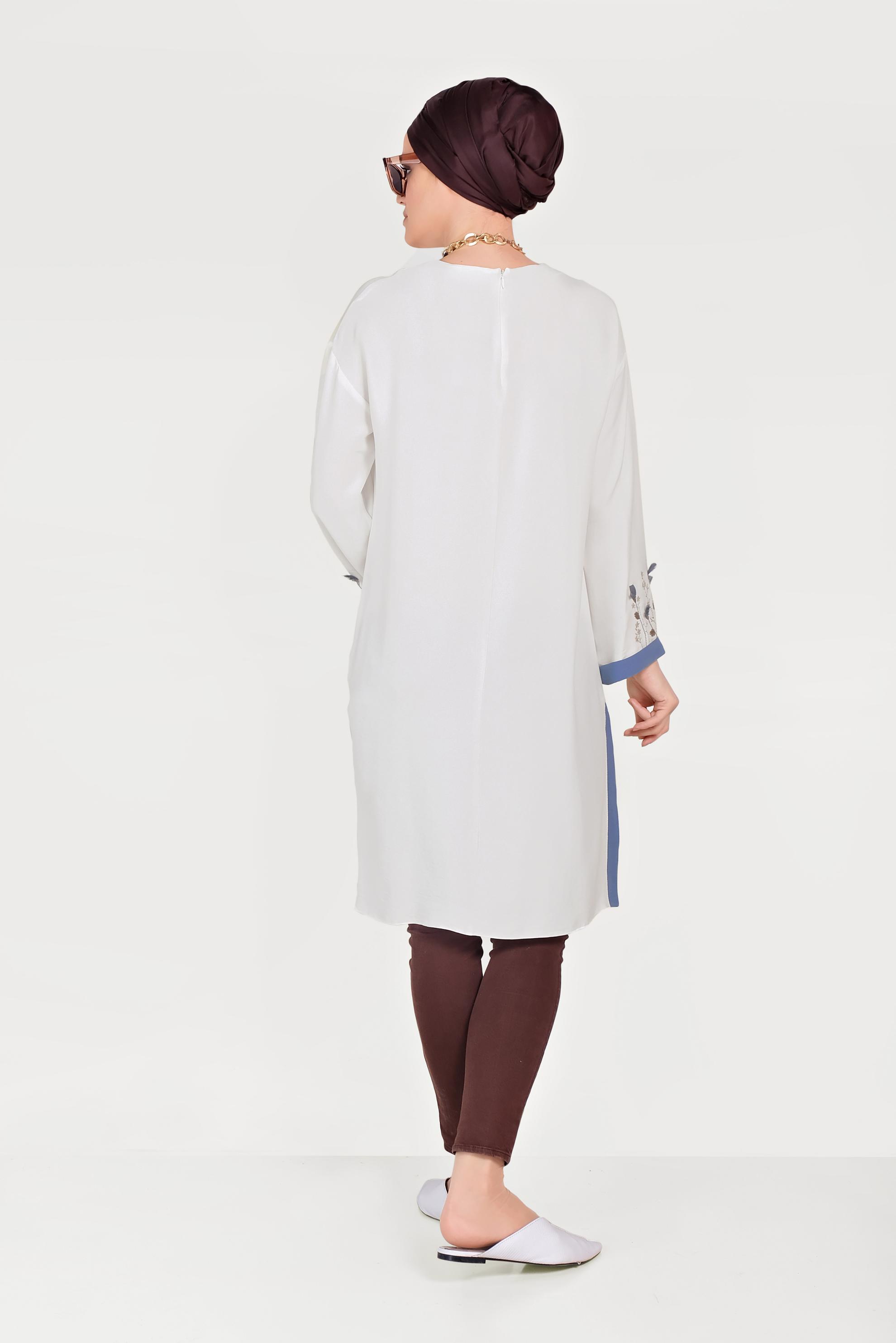 Hijab clothing WHITE ASYMMETRIC CUT TUNIC 40662 