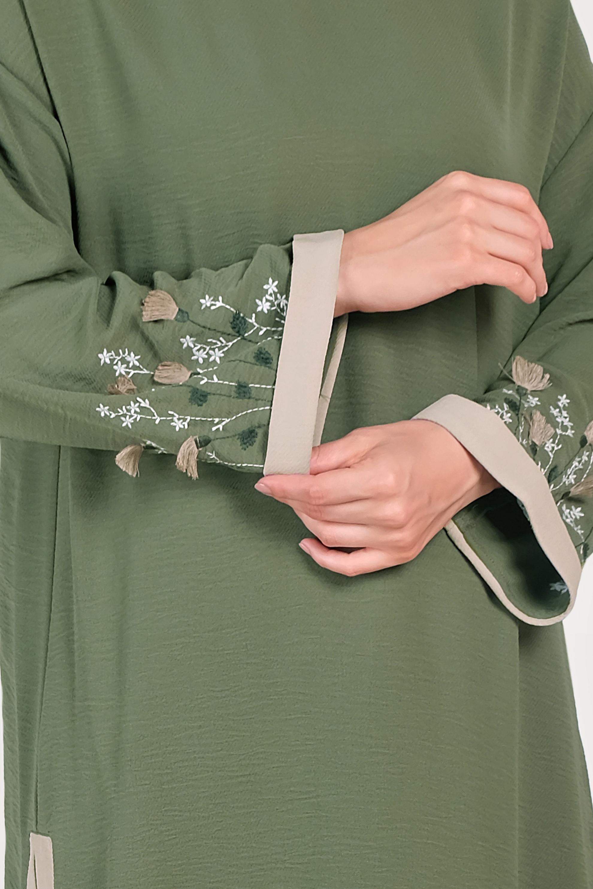 Hijab clothing KHAKI ASYMMETRIC CUT TUNIC 40662 