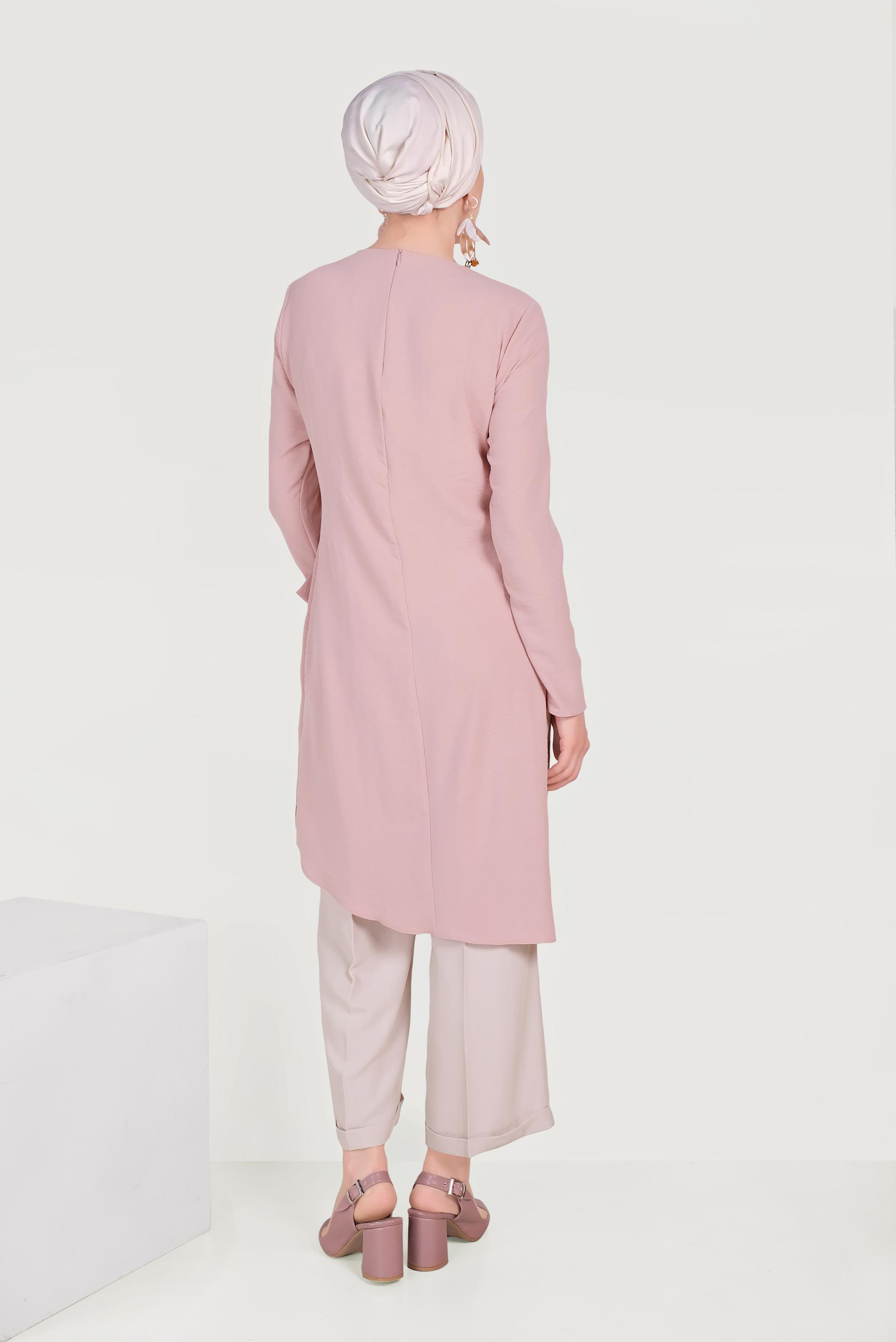 Hijab clothing POWDER BELTED ASYMMETRIC TUNIC 40687