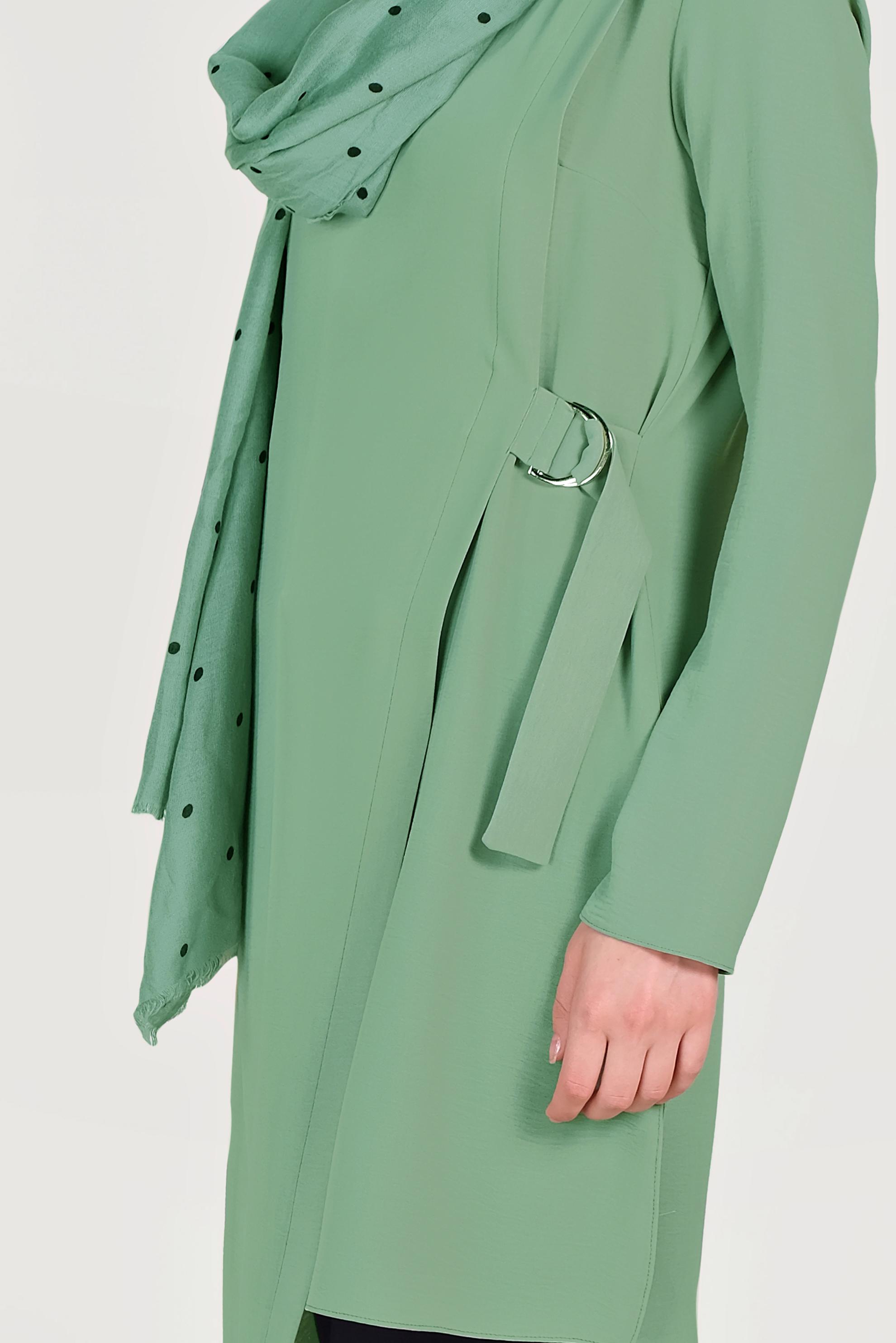 Hijab clothing GREEN BELTED ASYMMETRIC TUNIC 40687