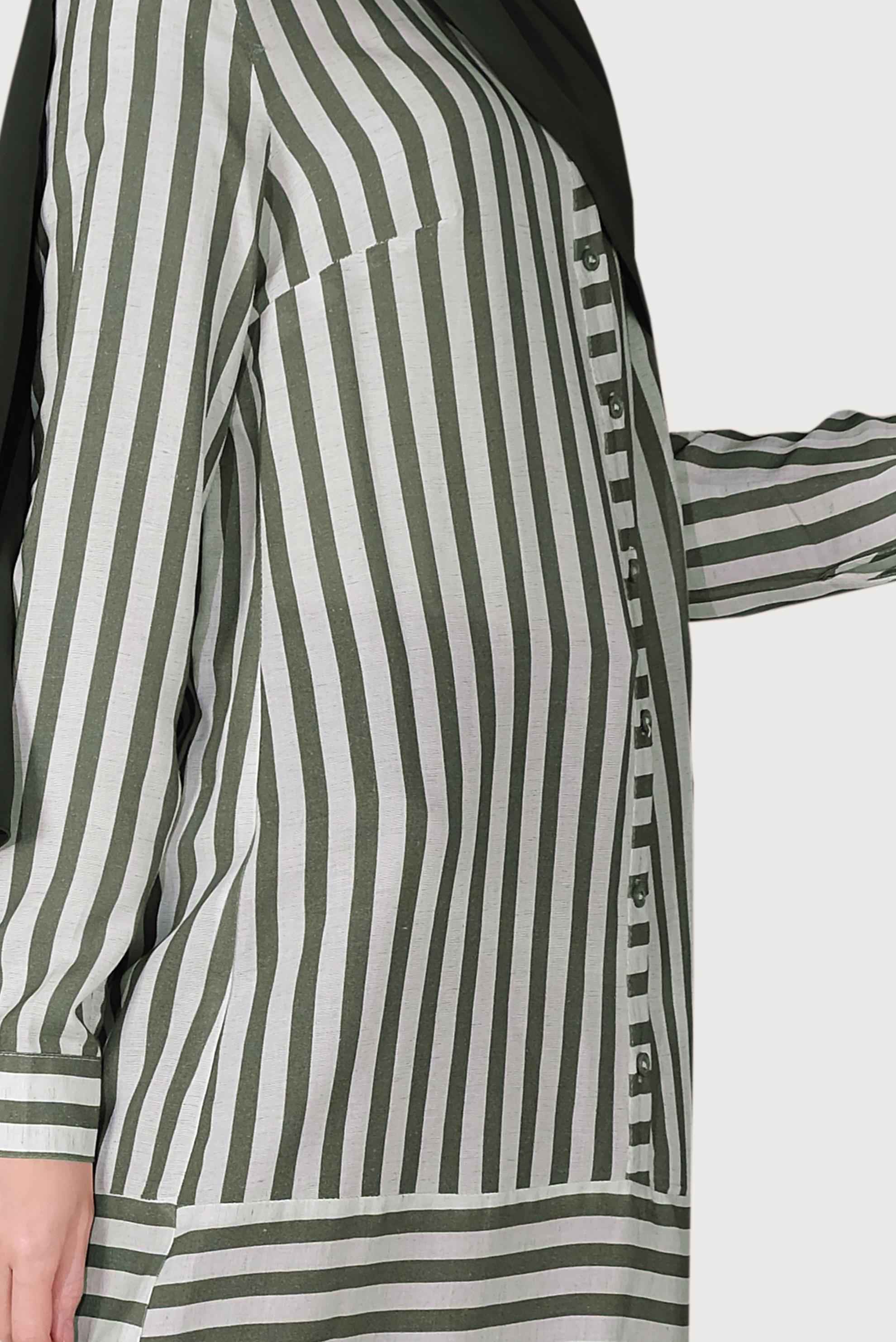 Tesettür giyim HAKİ ÇİZGİLİ TUNİK 40700